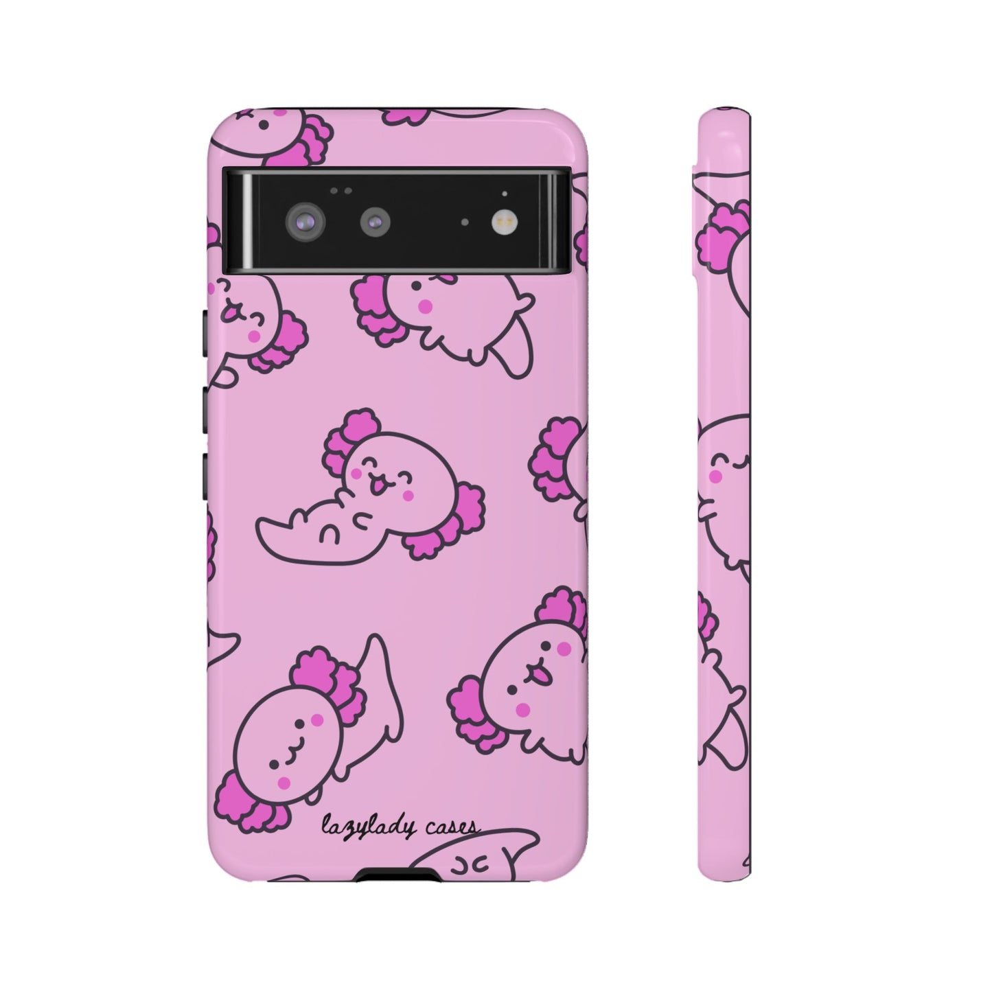 Cute Cartoon Axo Phone Case with Pink Sea Creatures Design
