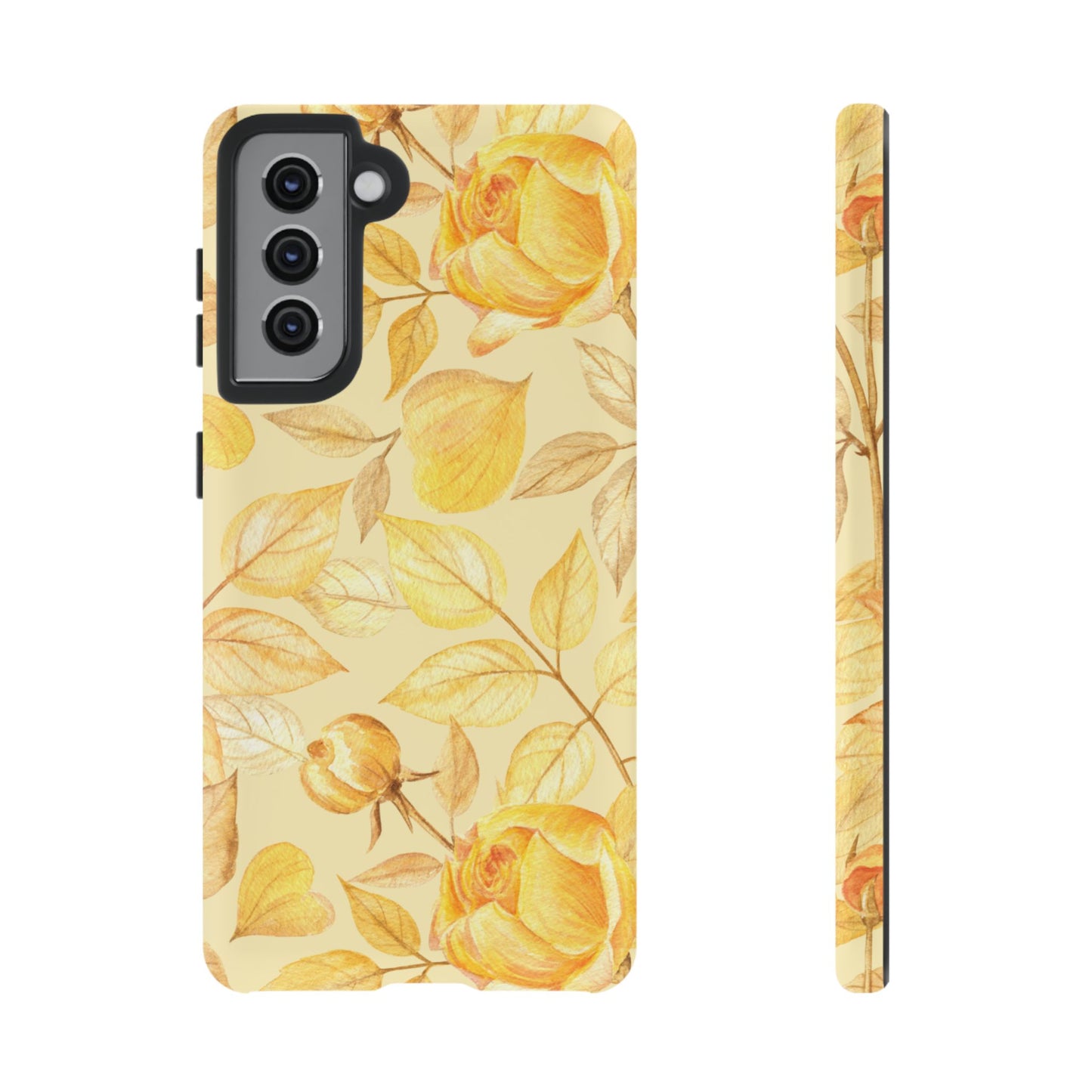 Yellow Dusk Tough Phone Case - Yellow Rose Design