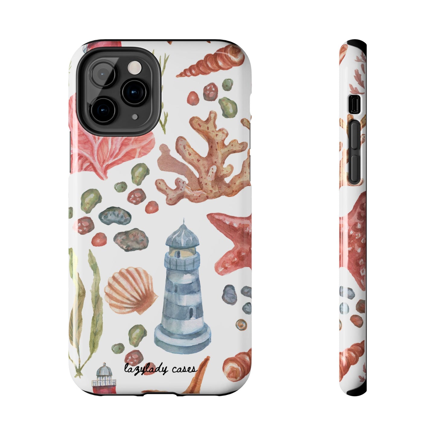 Coastal Art Tough Phone Cases - Stylish Beach Vibes with Lighthouse Design