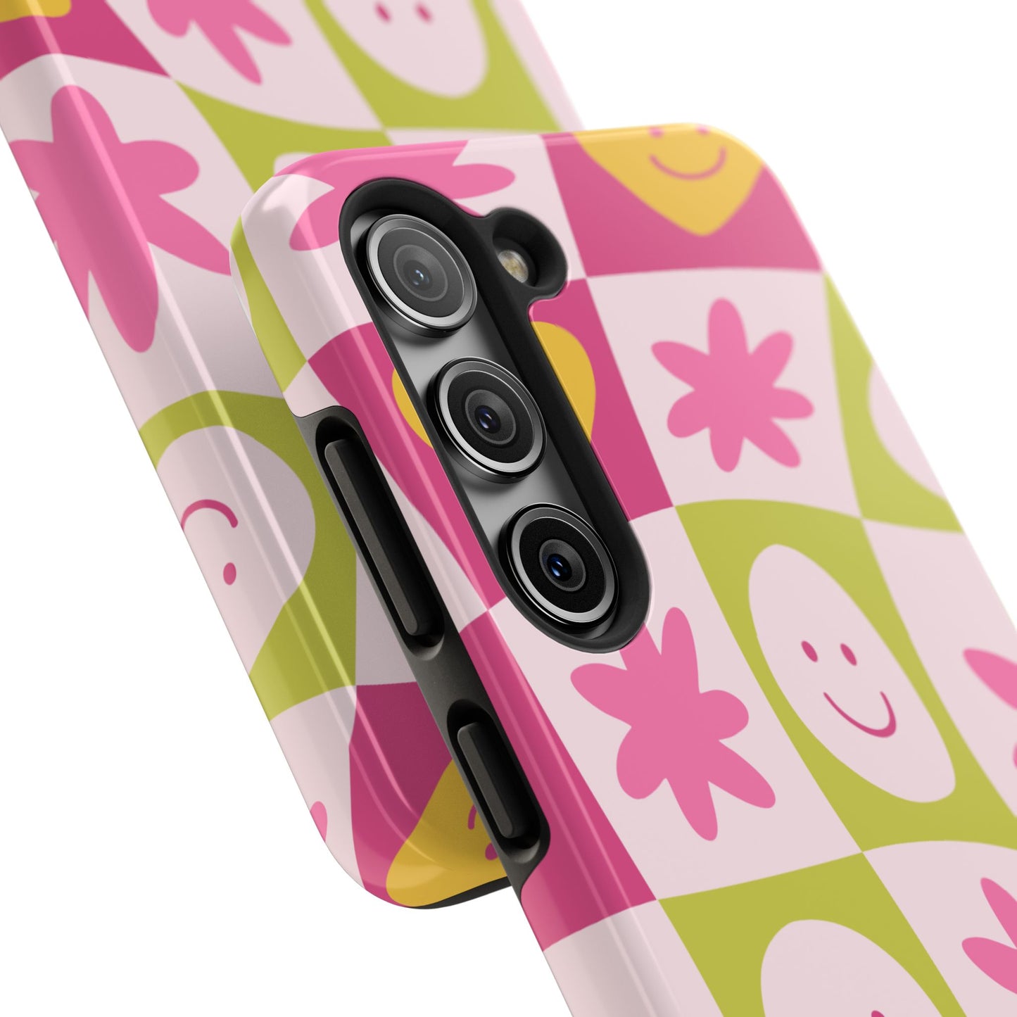 Colorful Smiley Pattern Tough Phone Cases, Playful Phone Covers, Fun Gifts for Friends, Cute Accessories, Vibrant and Durable