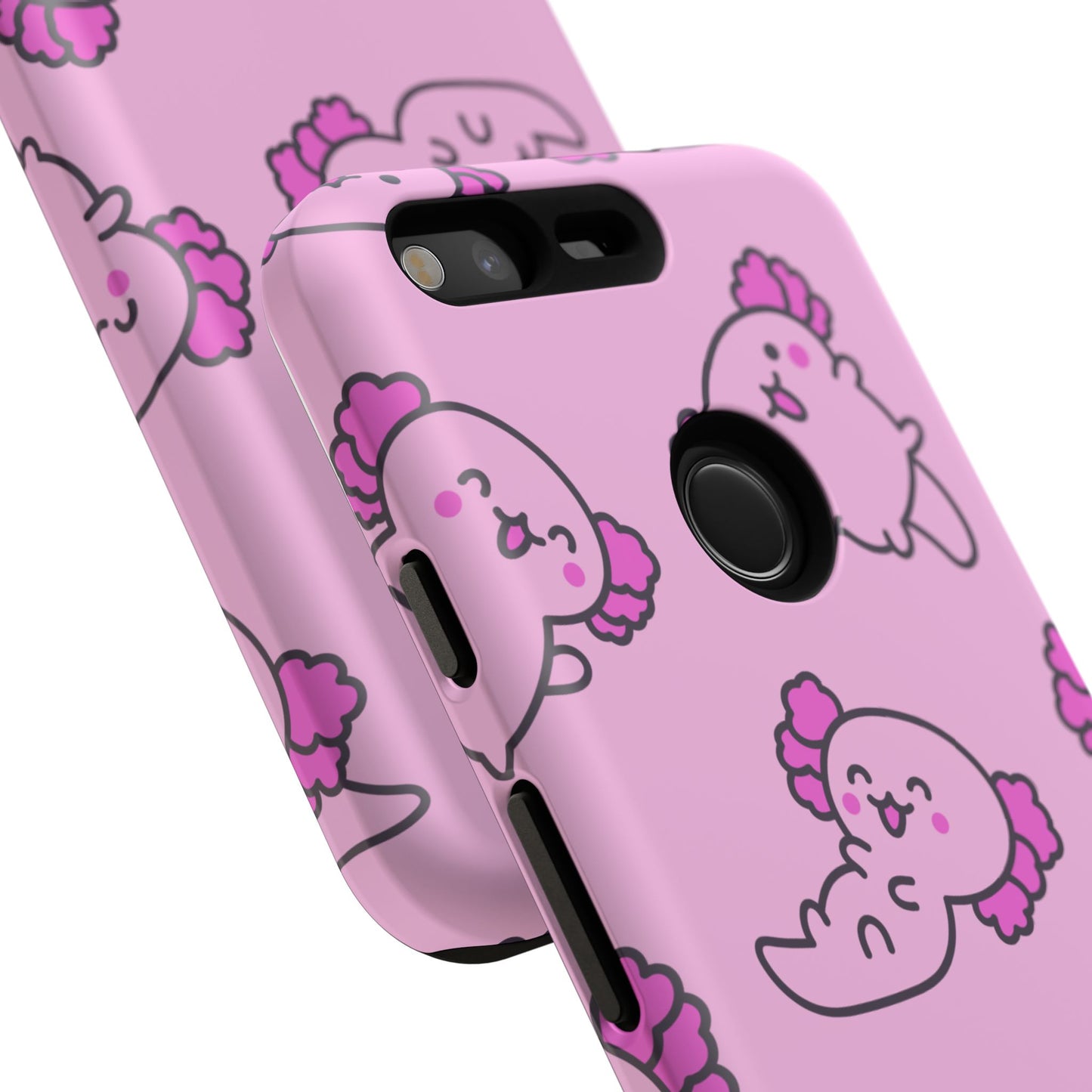 Cute Cartoon Axo Phone Case with Pink Sea Creatures Design