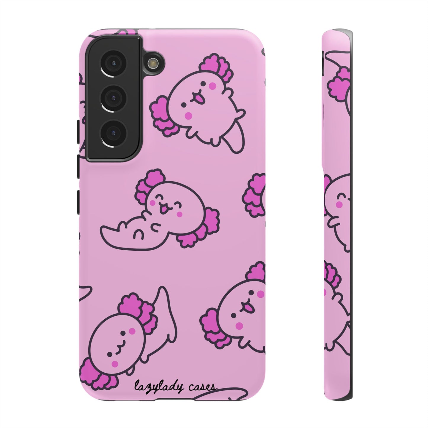 Cute Cartoon Axo Phone Case with Pink Sea Creatures Design