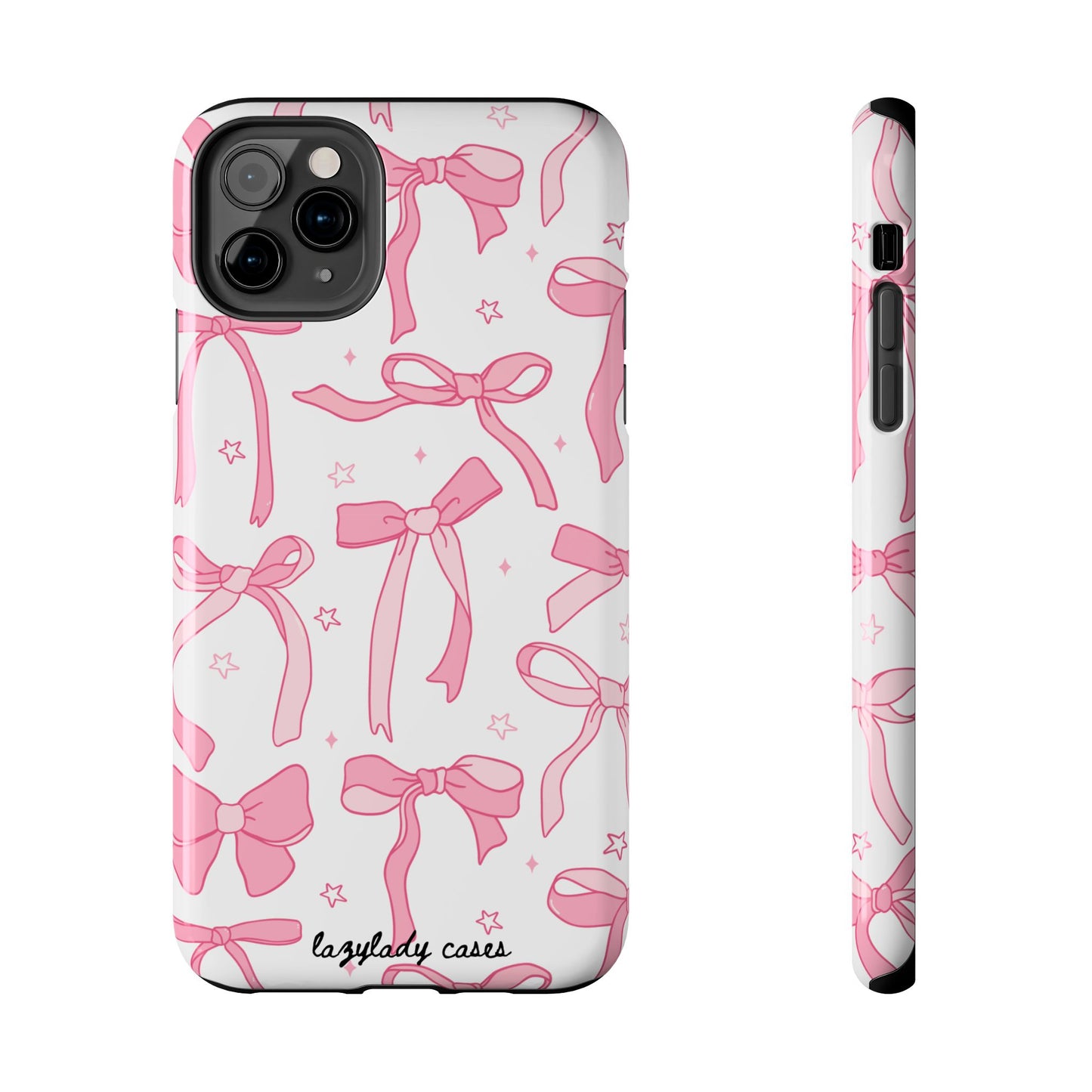 Cute Pink Bow Tough Phone Case - Stylish and Durable Protection