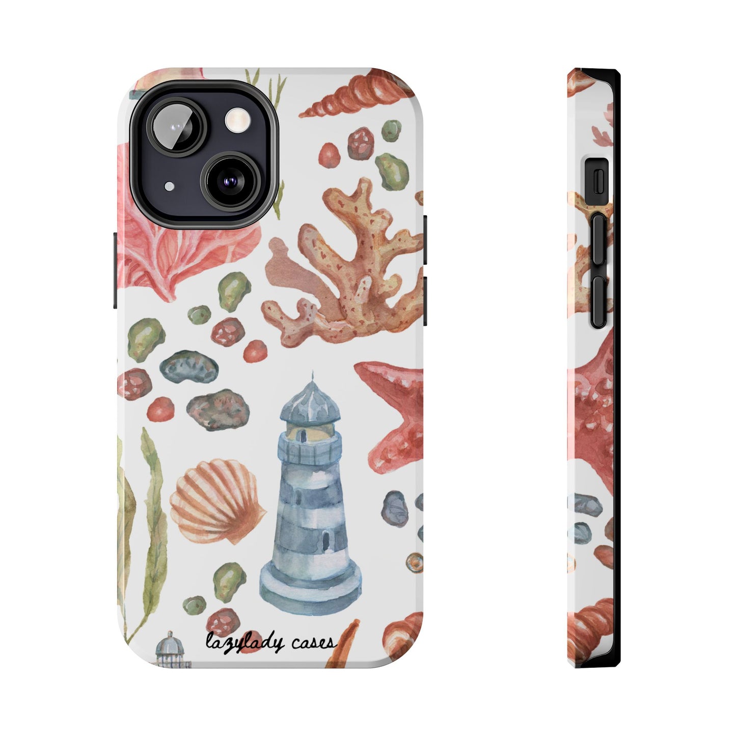 Coastal Art Tough Phone Cases - Stylish Beach Vibes with Lighthouse Design