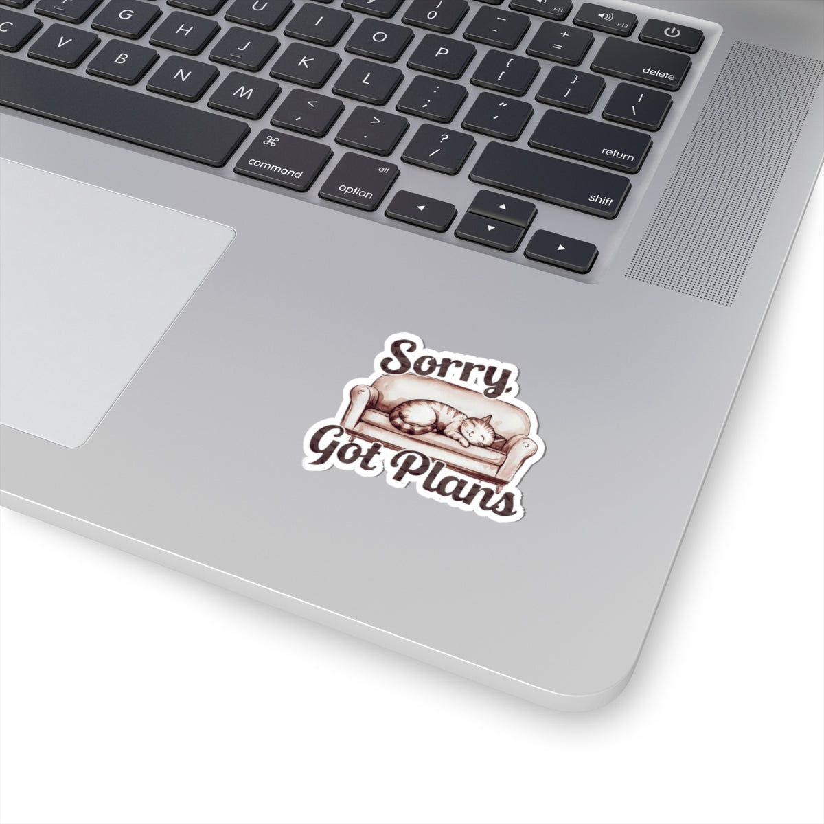 Cozy Cat Kiss-Cut Stickers - Sorry, Got Plans, Cat Lover Gifts, Laptop Decals, Cute Home Decor, Pet-Themed Stickers