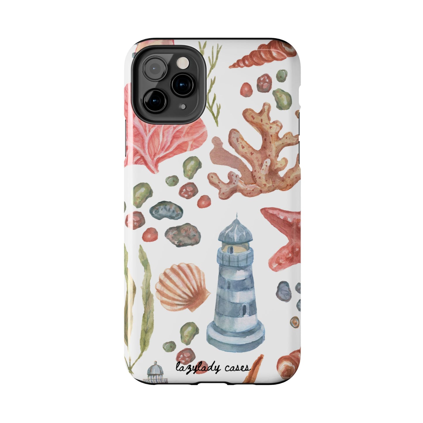 Coastal Art Tough Phone Cases - Stylish Beach Vibes with Lighthouse Design
