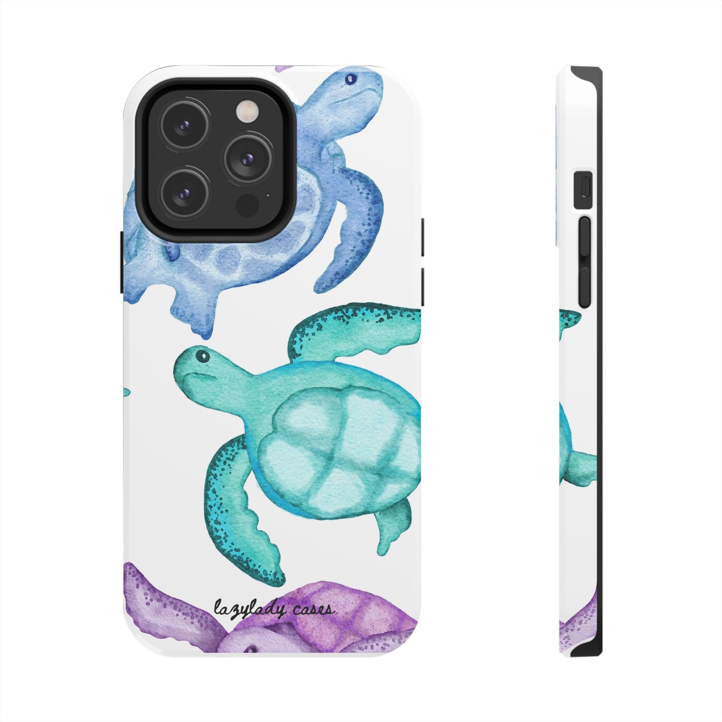 Ocean-Inspired Tough Phone Cases with Colorful Turtles