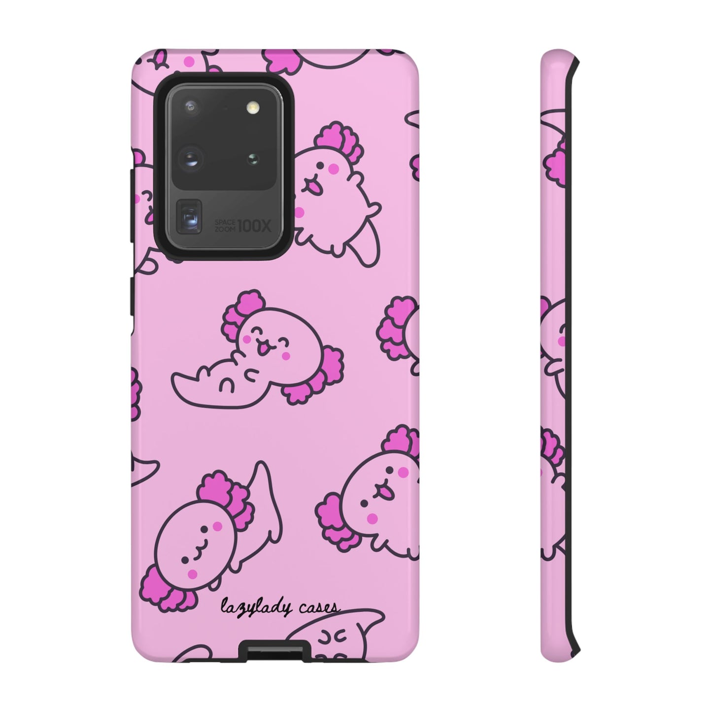 Cute Cartoon Axo Phone Case with Pink Sea Creatures Design