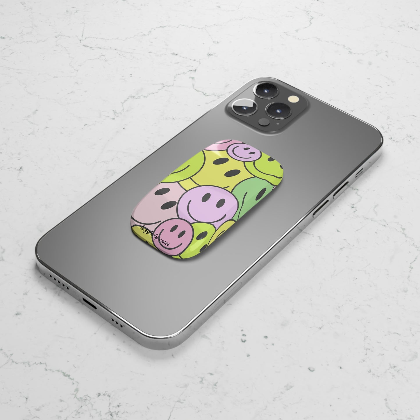 Colorful Smiley Face Phone Grip - Fun and Functional Accessory