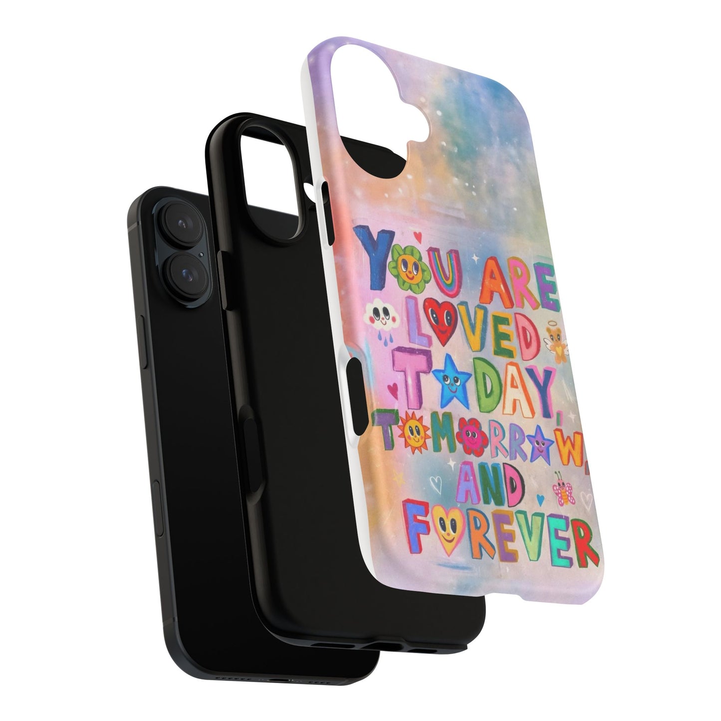 Colorful Phone Case with Positive Affirmations, Inspirational Phone Shell, Cute Gift for Teens, Motivational Tech Accessory, I Love You Case