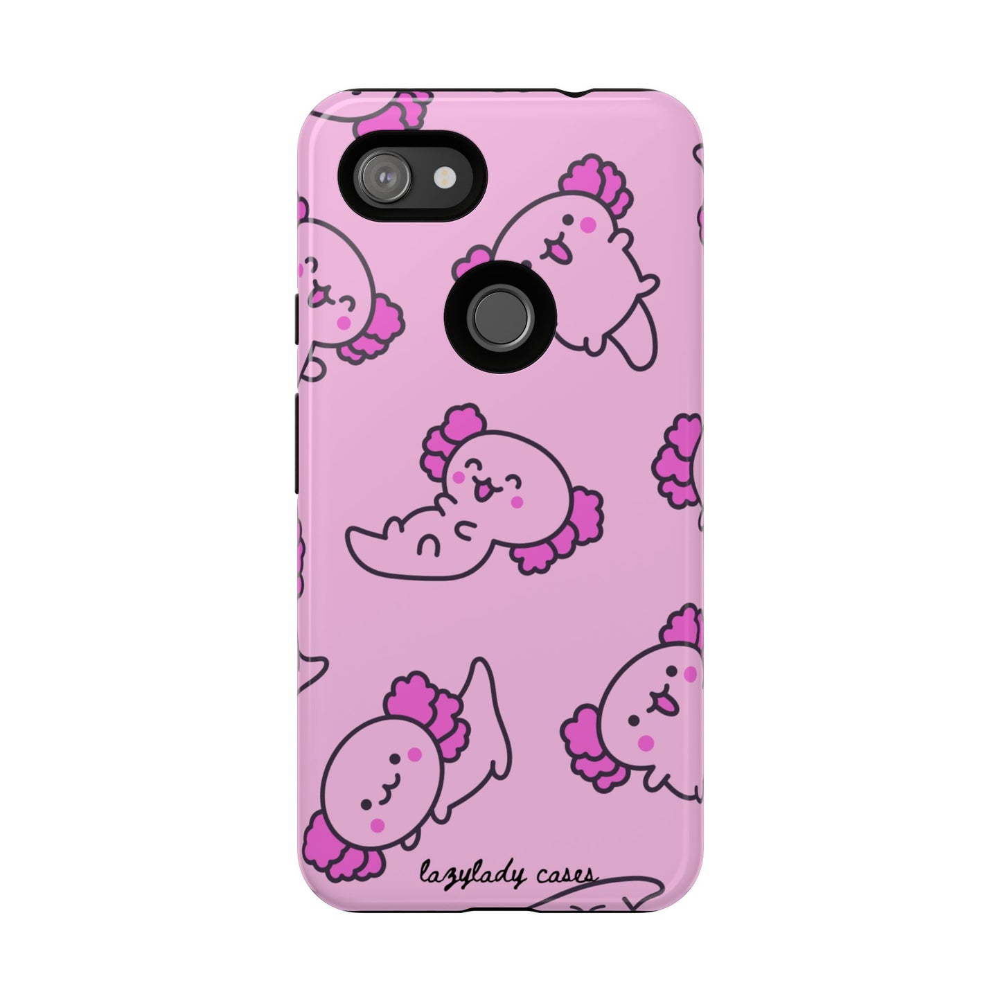 Cute Cartoon Axo Phone Case with Pink Sea Creatures Design