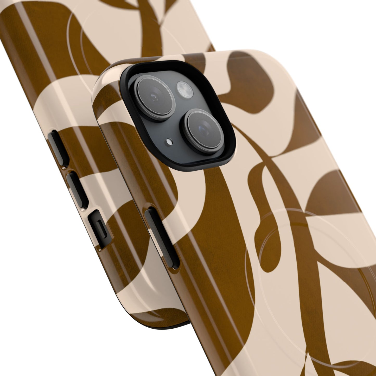 Brown Bonnet Stylish Tough Magnetic Phone Case - Trendy Abstract Design