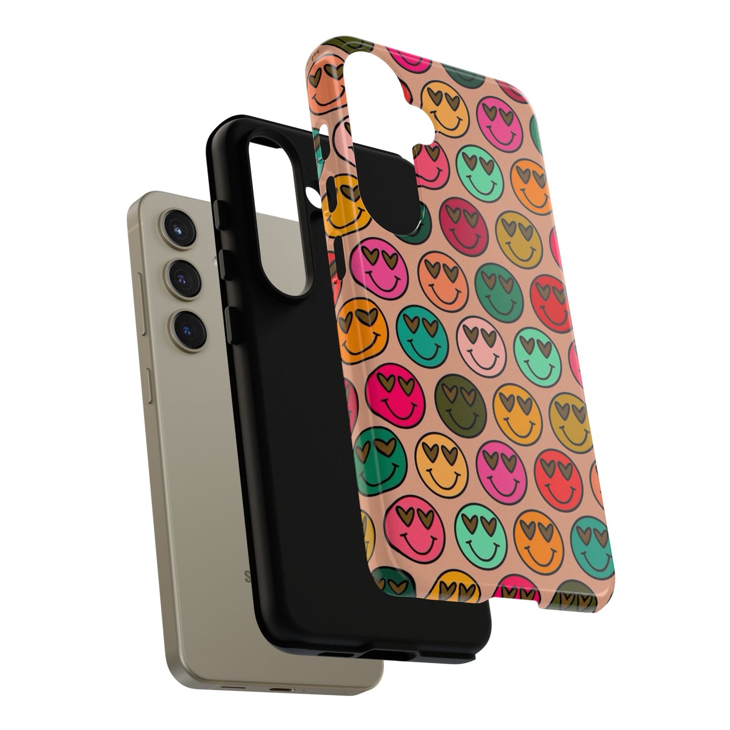 Colorful Smiley Phone Case | Tough Cases, Cute Phone Cover, Happy Vibes, Gift for Friends, Fun Phone Accessory