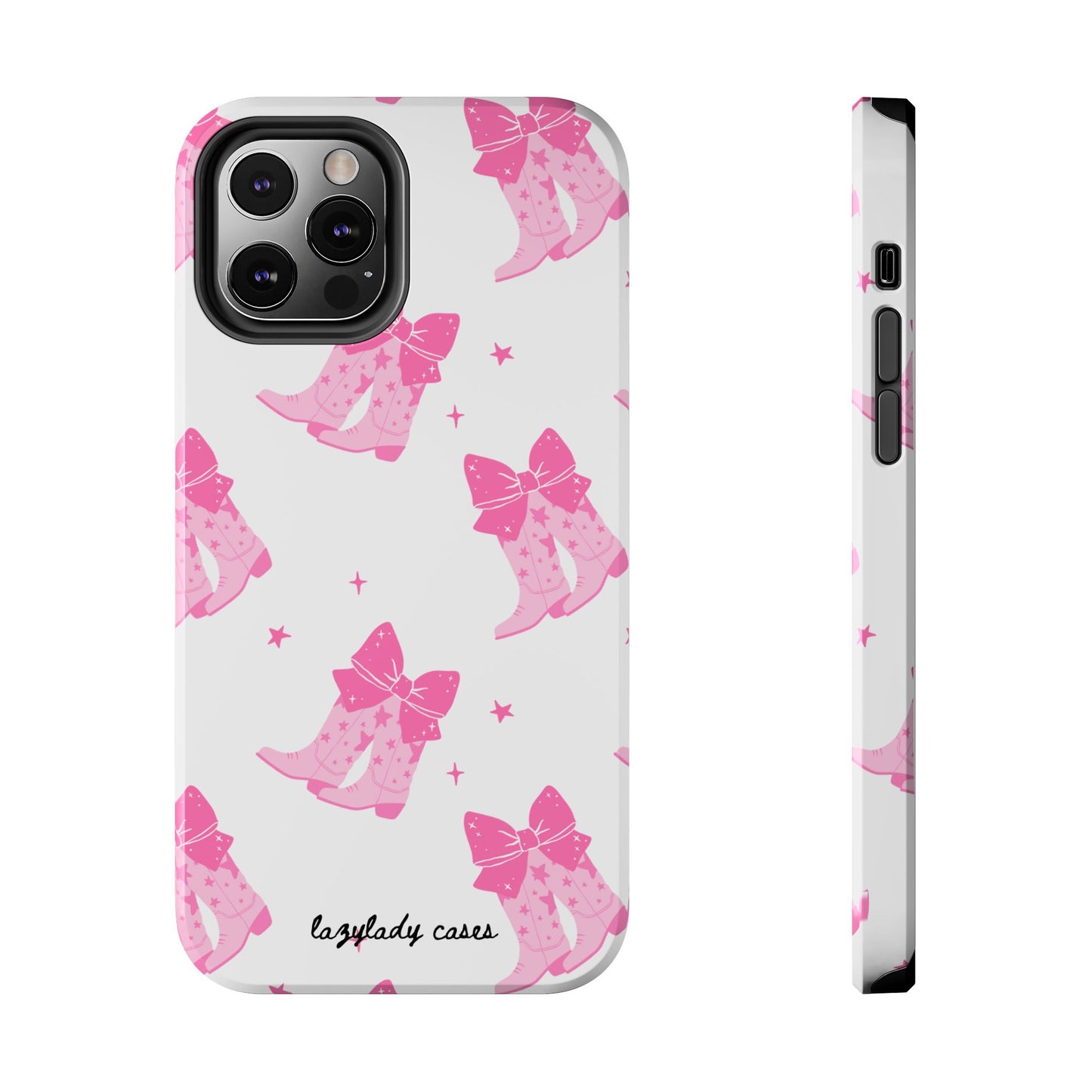 Pink Cowgirl Tough Phone Case - Trendy Protection with Bow Design