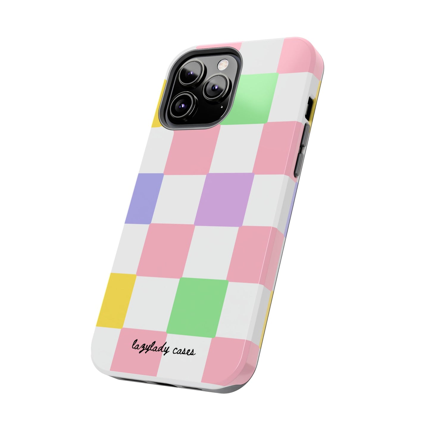 Colorful Checkerboard Tough Phone Case – Vibrant & Durable Protection