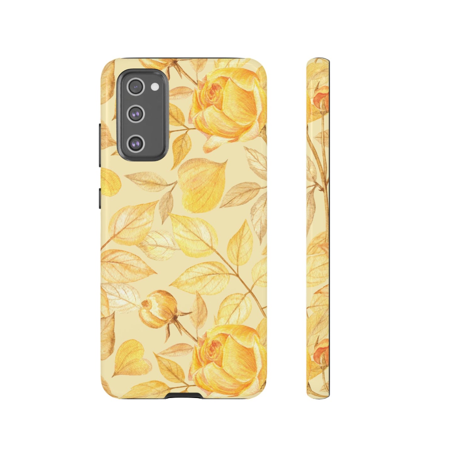 Yellow Dusk Tough Phone Case - Yellow Rose Design