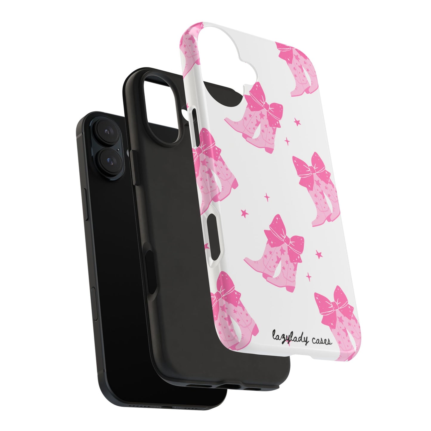 Pink Cowgirl Tough Phone Case - Trendy Protection with Bow Design