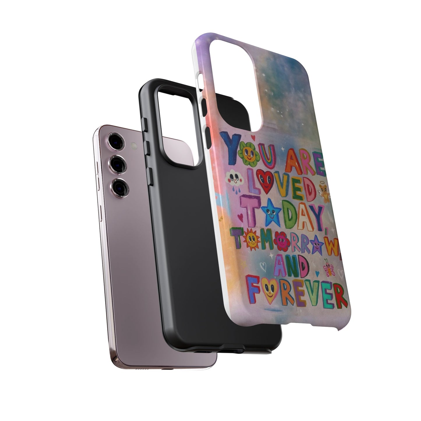 Colorful Phone Case with Positive Affirmations, Inspirational Phone Shell, Cute Gift for Teens, Motivational Tech Accessory, I Love You Case