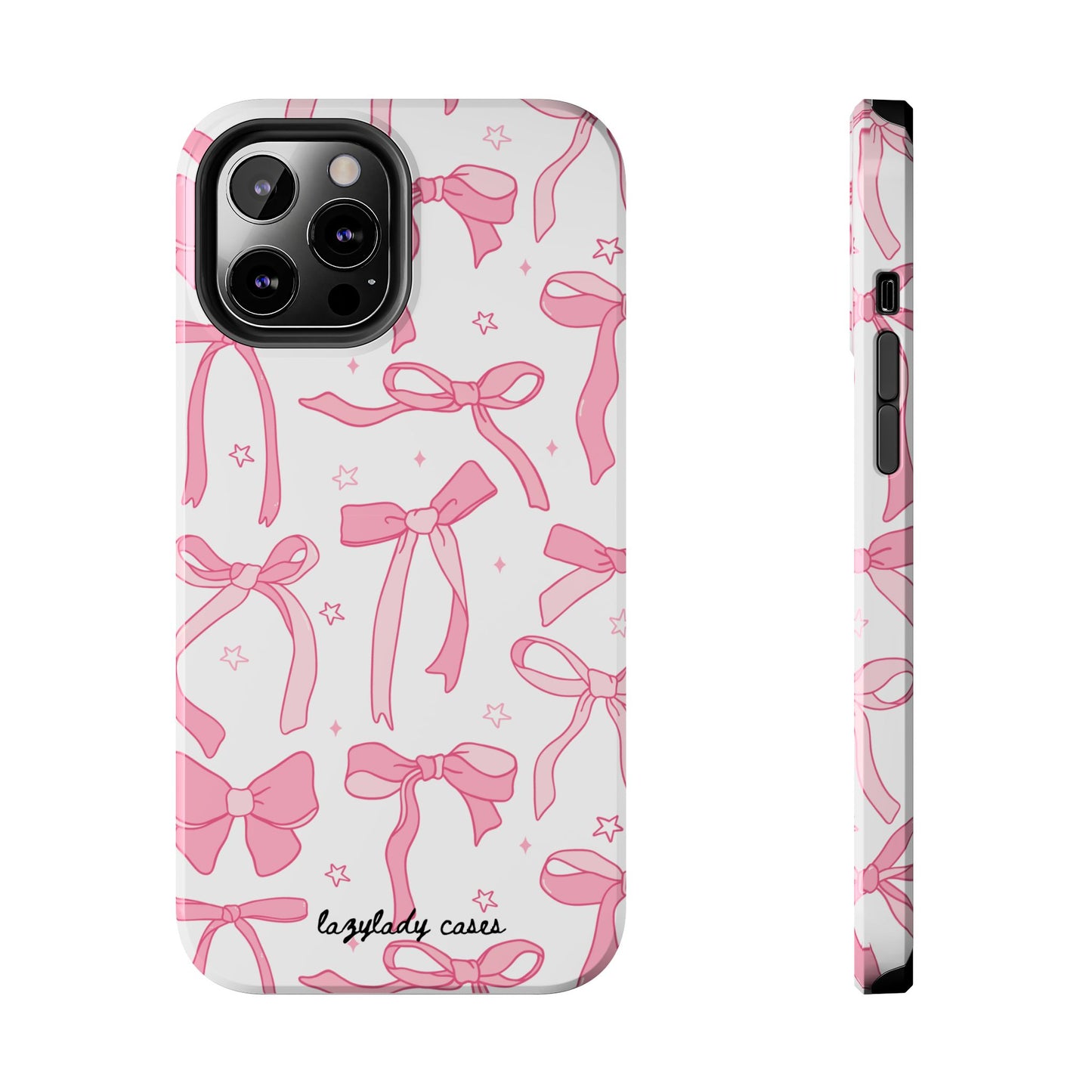 Cute Pink Bow Tough Phone Case - Stylish and Durable Protection