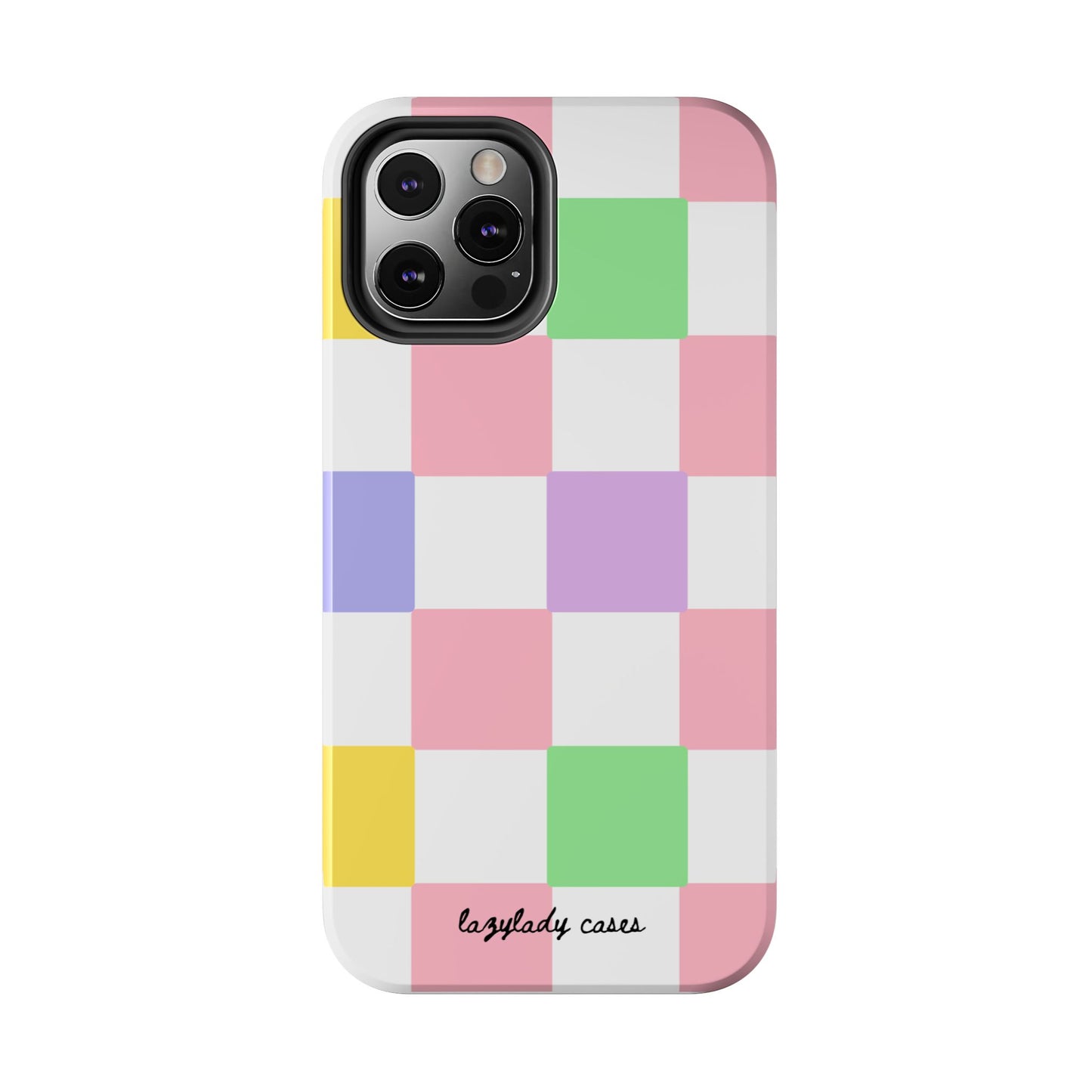Colorful Checkerboard Tough Phone Case – Vibrant & Durable Protection