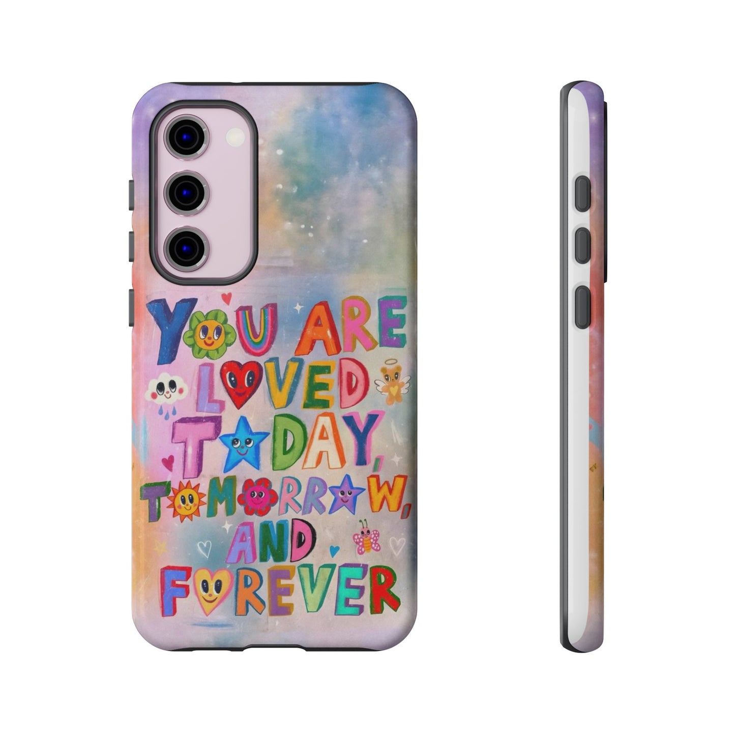 Colorful Phone Case with Positive Affirmations, Inspirational Phone Shell, Cute Gift for Teens, Motivational Tech Accessory, I Love You Case