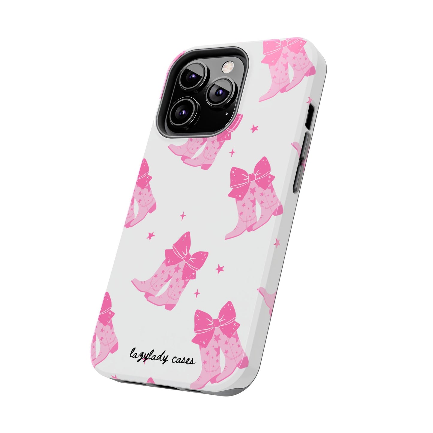 Pink Cowgirl Tough Phone Case - Trendy Protection with Bow Design