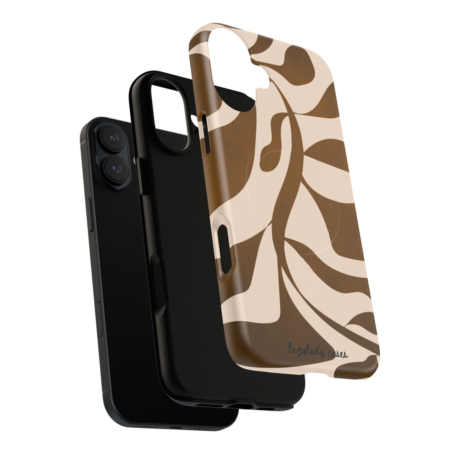Brown Bonnet Stylish Tough Magnetic Phone Case - Trendy Abstract Design