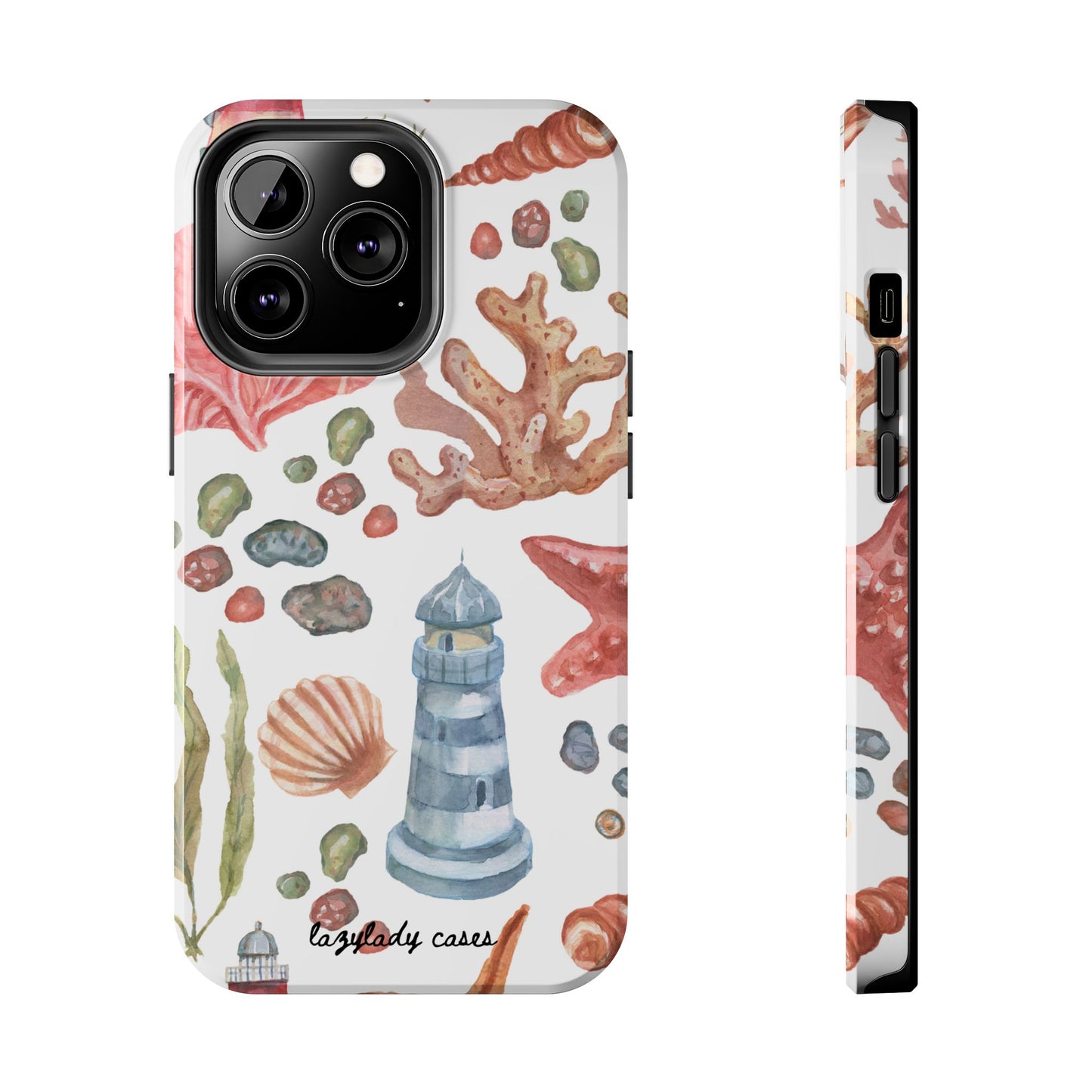 Coastal Art Tough Phone Cases - Stylish Beach Vibes with Lighthouse Design