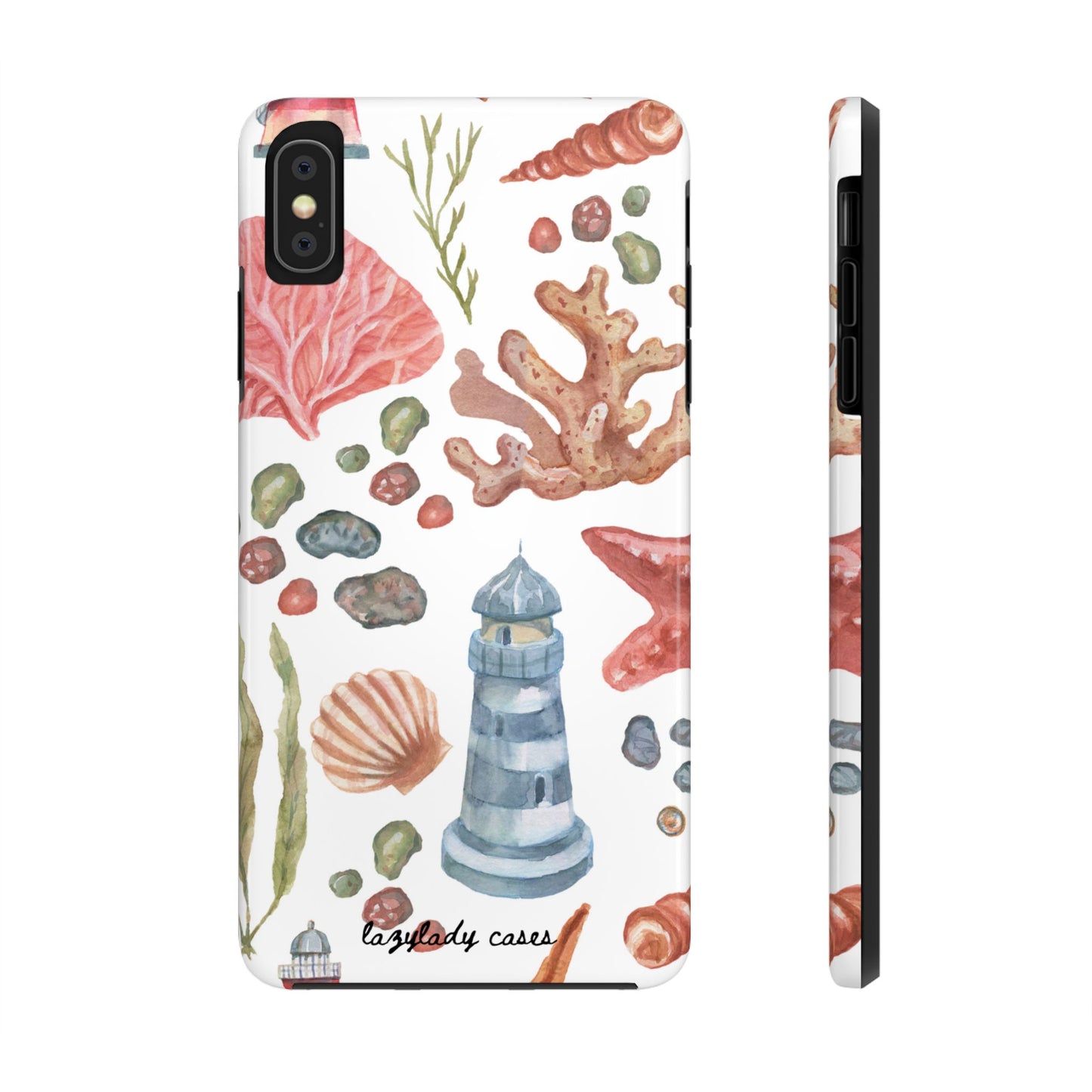 Coastal Art Tough Phone Cases - Stylish Beach Vibes with Lighthouse Design