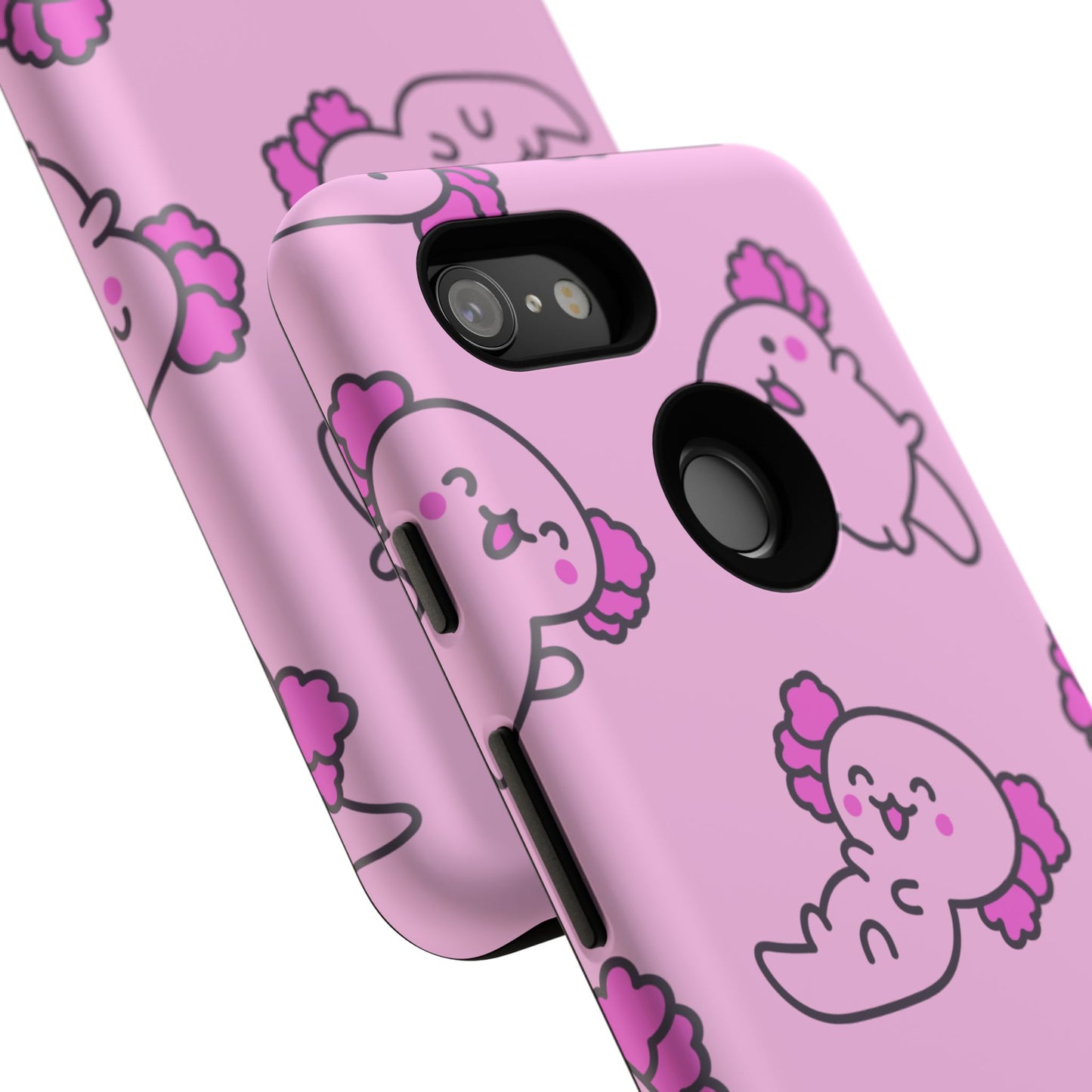 Cute Cartoon Axo Phone Case with Pink Sea Creatures Design
