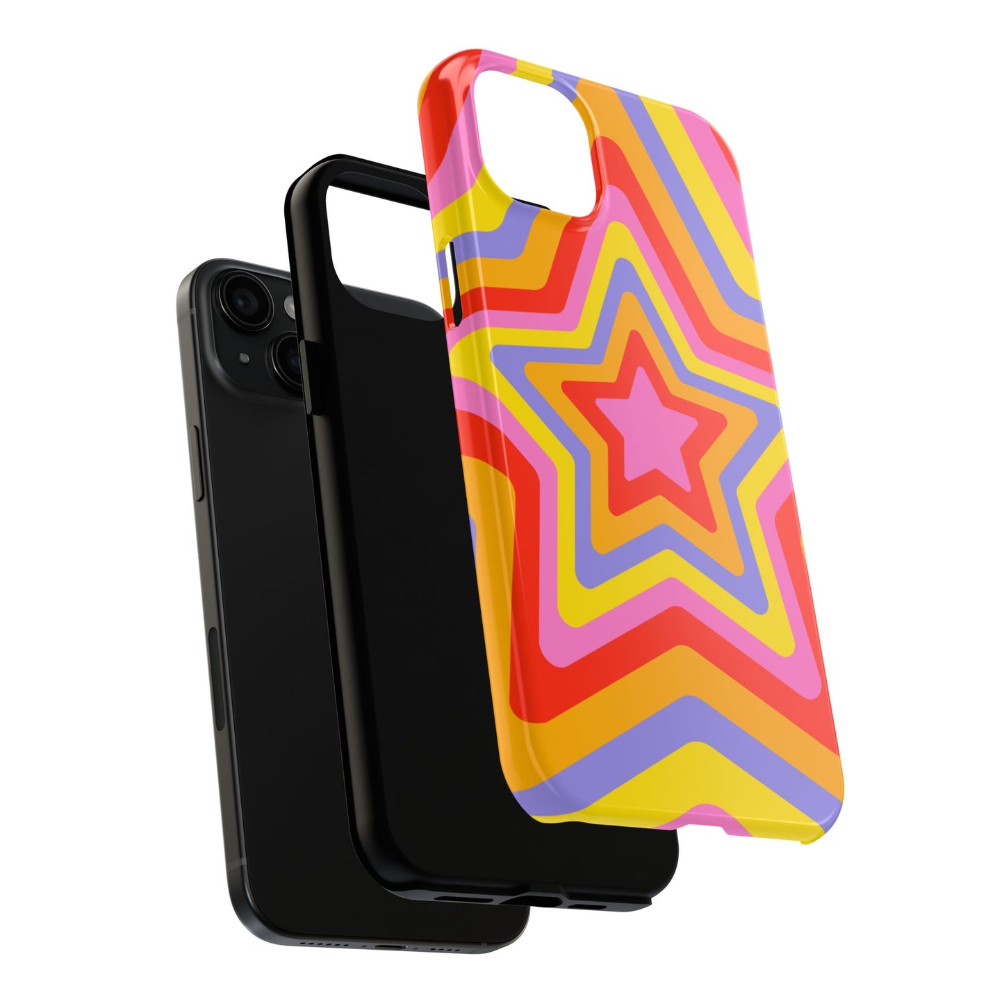 Colorful Star Pattern Tough Phone Cases | Durable Phone Cover, Unique Gifts, Trendy Accessories, Fun Tech Style