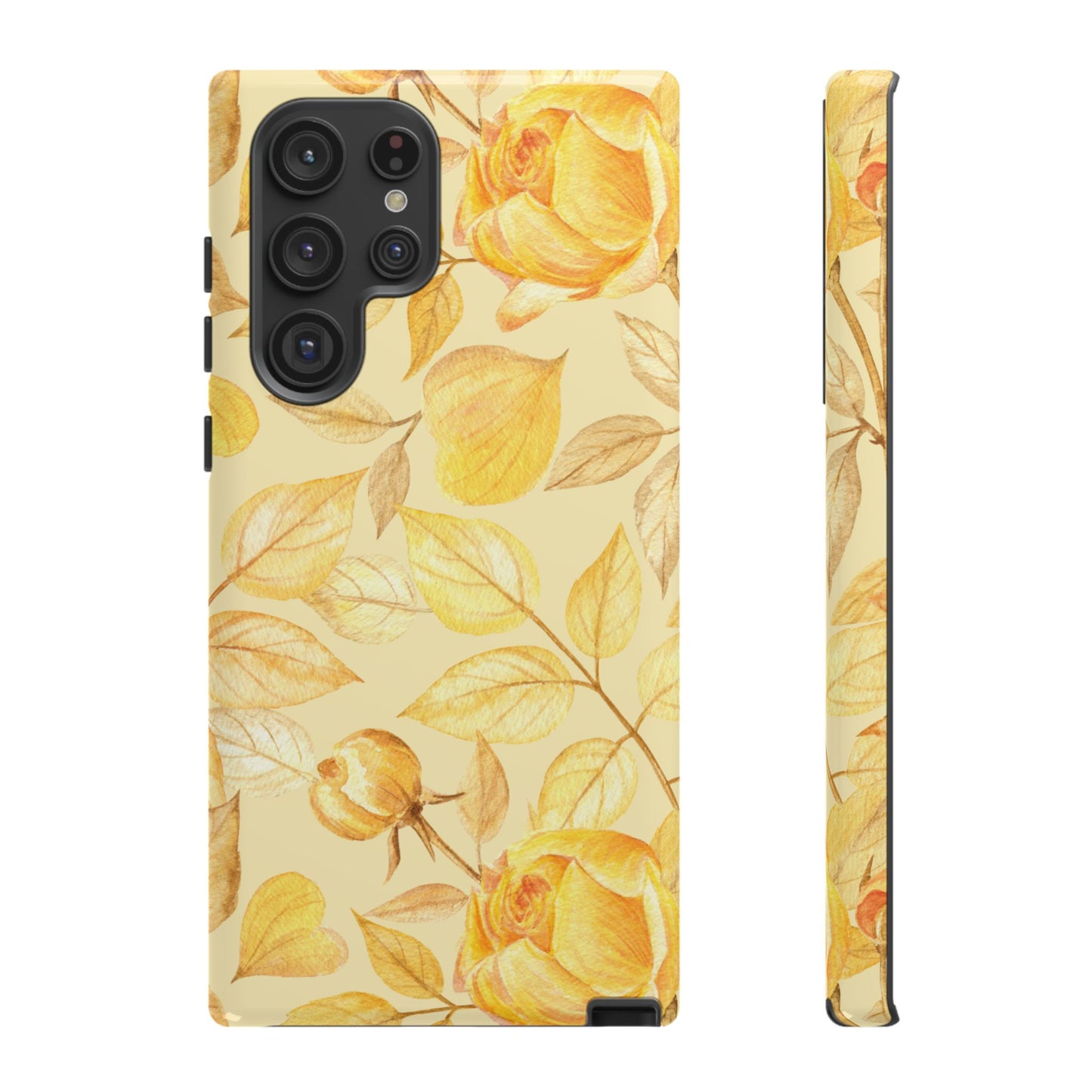 Yellow Dusk Tough Phone Case - Yellow Rose Design