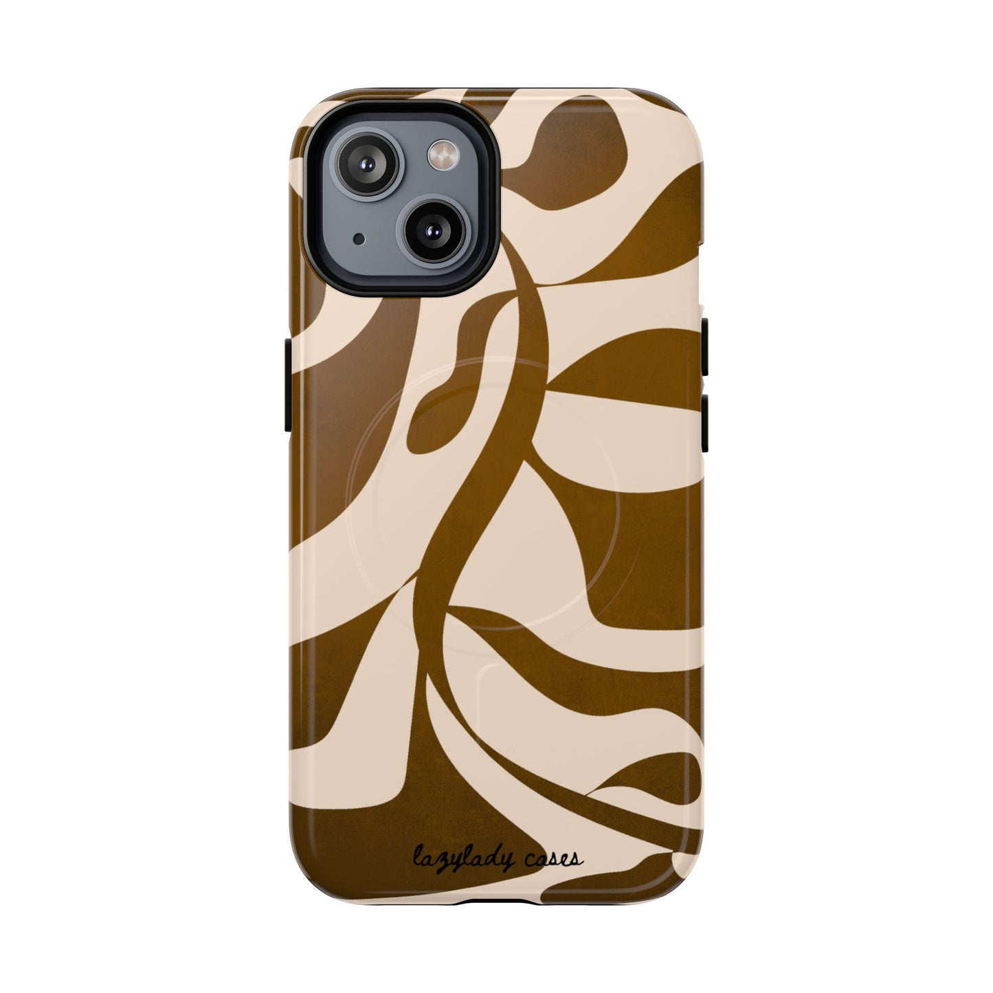 Brown Bonnet Stylish Tough Magnetic Phone Case - Trendy Abstract Design