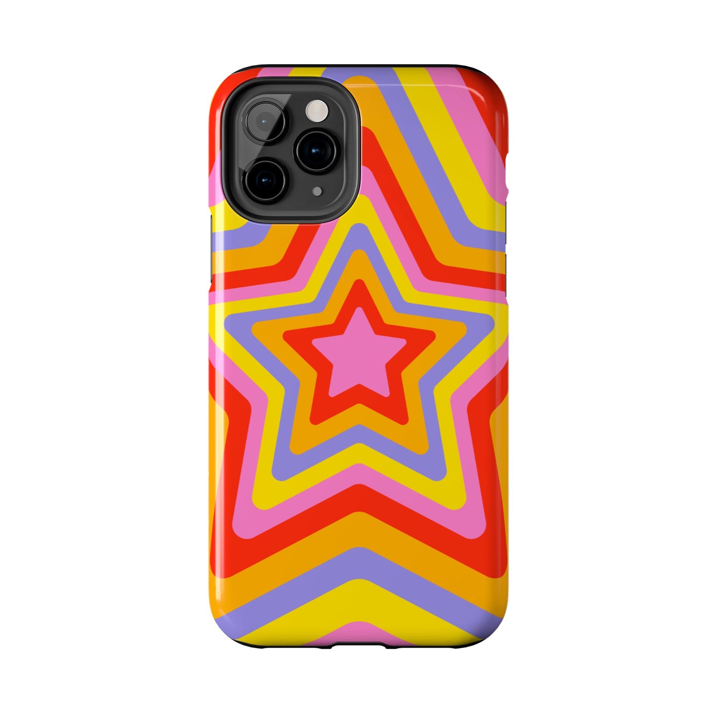 Colorful Star Pattern Tough Phone Cases | Durable Phone Cover, Unique Gifts, Trendy Accessories, Fun Tech Style