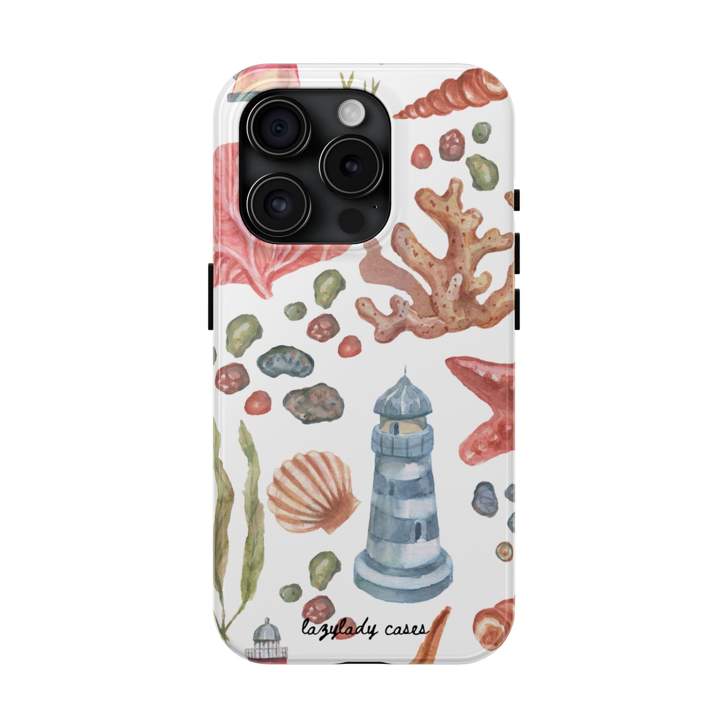 Coastal Art Tough Phone Cases - Stylish Beach Vibes with Lighthouse Design