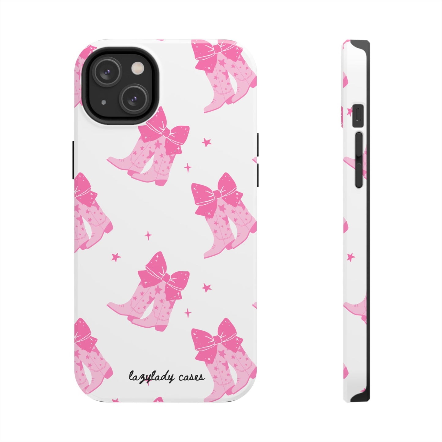 Pink Cowgirl Tough Phone Case - Trendy Protection with Bow Design