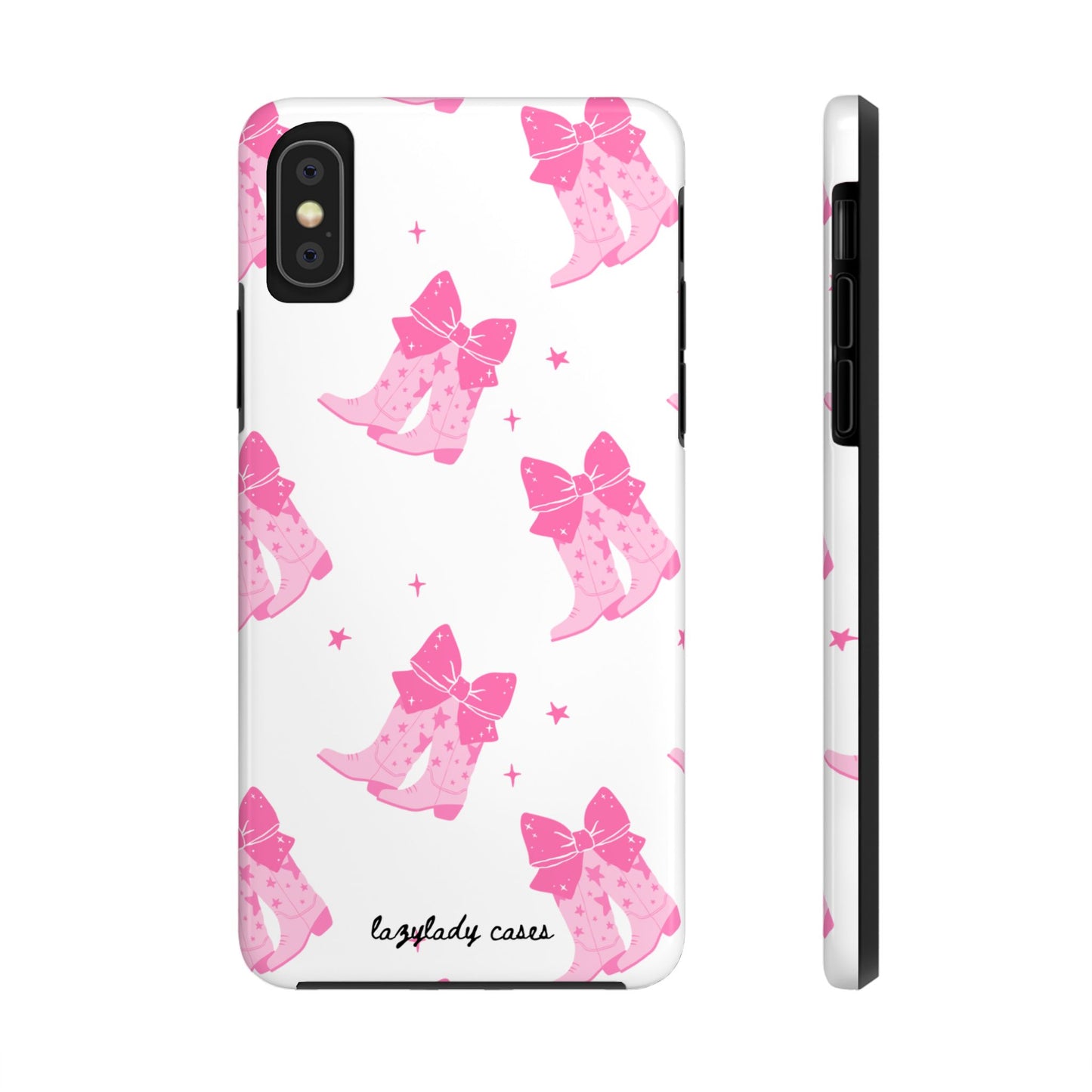Pink Cowgirl Tough Phone Case - Trendy Protection with Bow Design