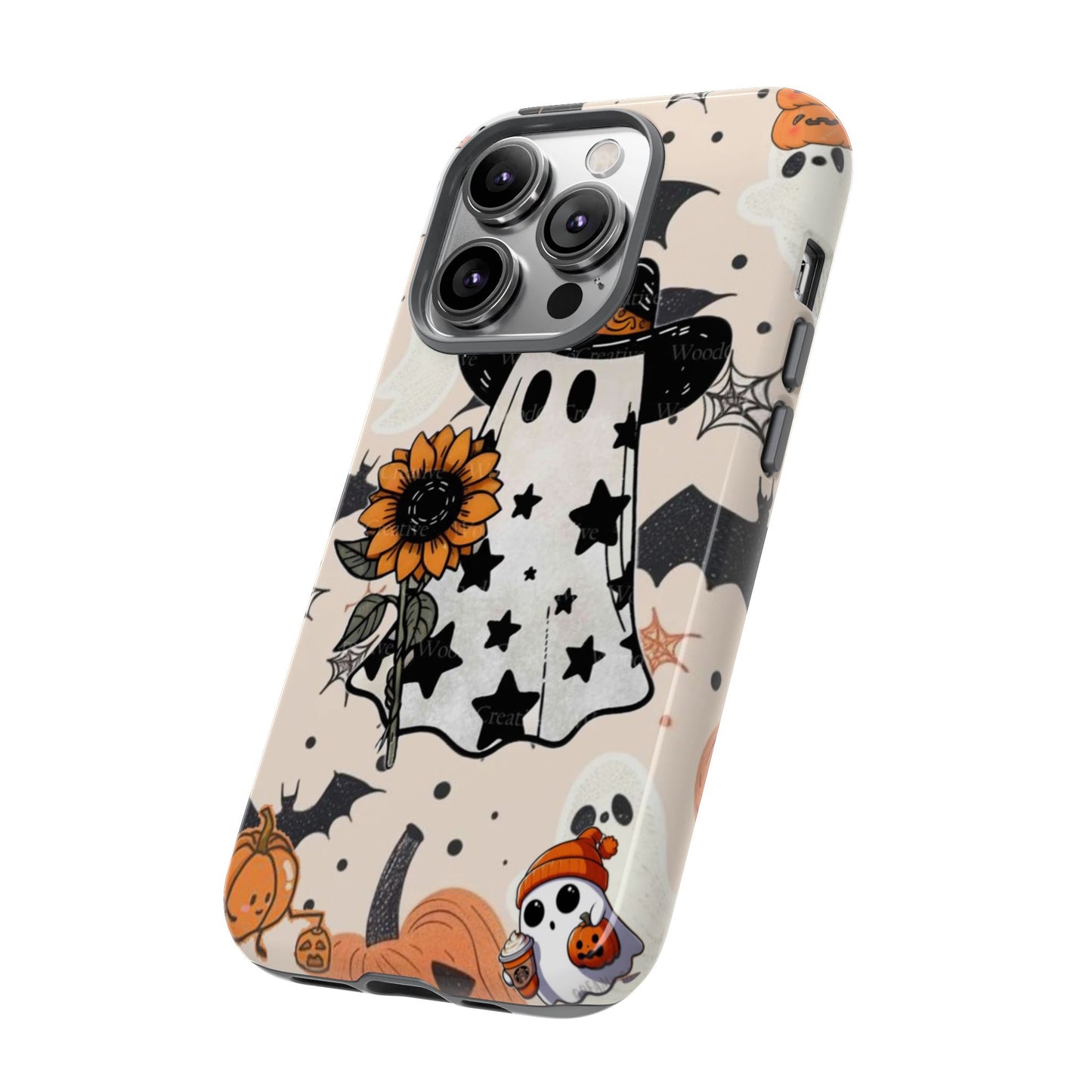 Cute Ghost Phone Case, Halloween Decor, Spooky Gift, Fall Accessories, Pumpkin Lover's Gift, Autumn Vibes, Trick or Treat