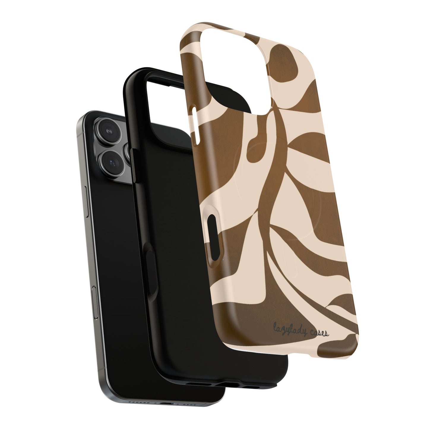 Brown Bonnet Stylish Tough Magnetic Phone Case - Trendy Abstract Design
