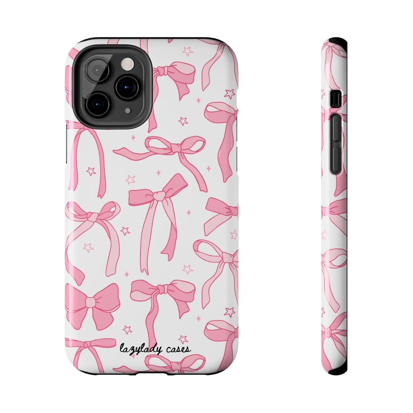 Cute Pink Bow Tough Phone Case - Stylish and Durable Protection
