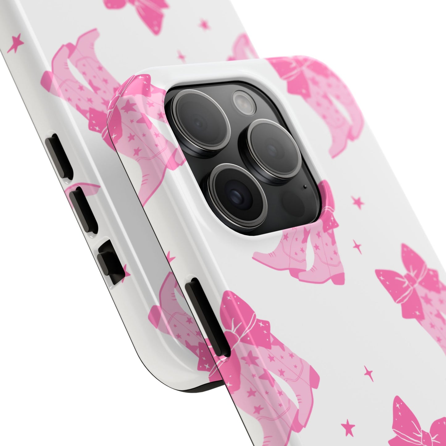 Pink Cowgirl Tough Phone Case - Trendy Protection with Bow Design