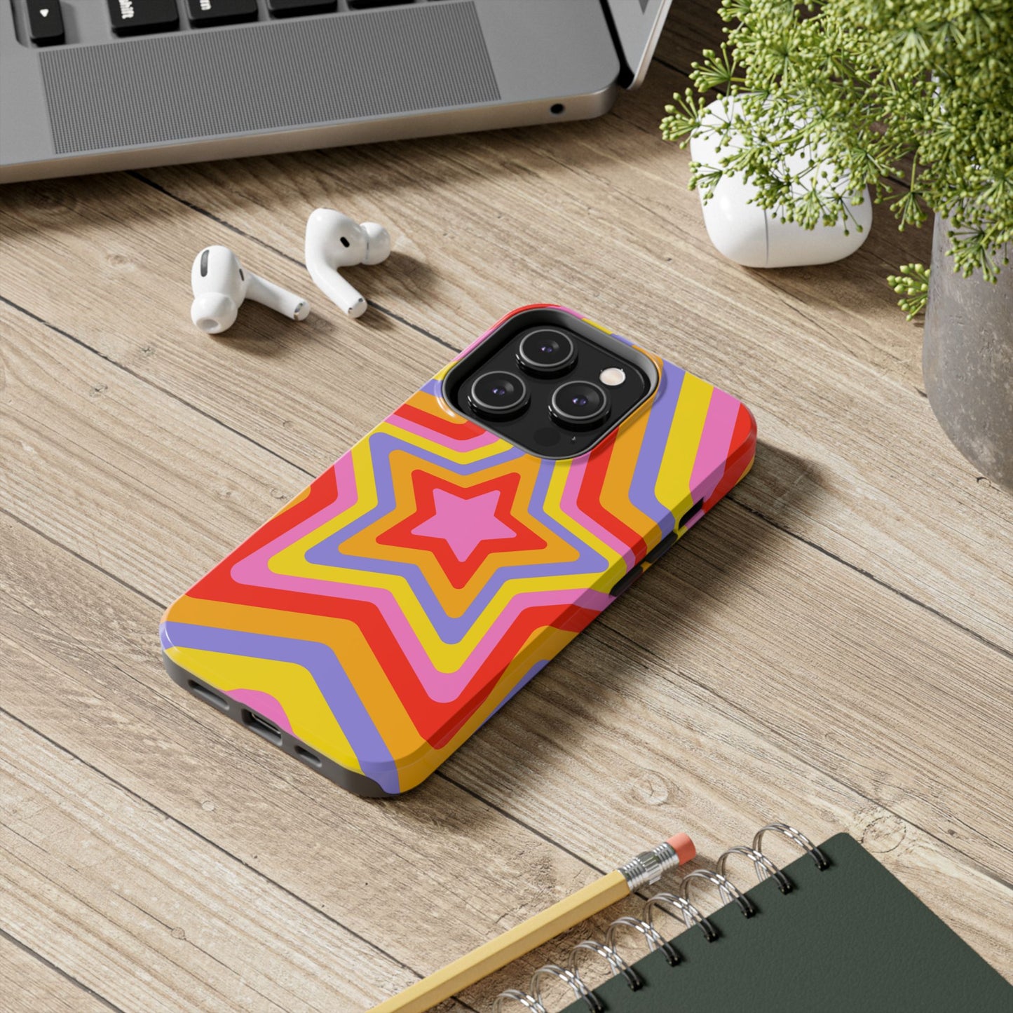 Colorful Star Pattern Tough Phone Cases | Durable Phone Cover, Unique Gifts, Trendy Accessories, Fun Tech Style