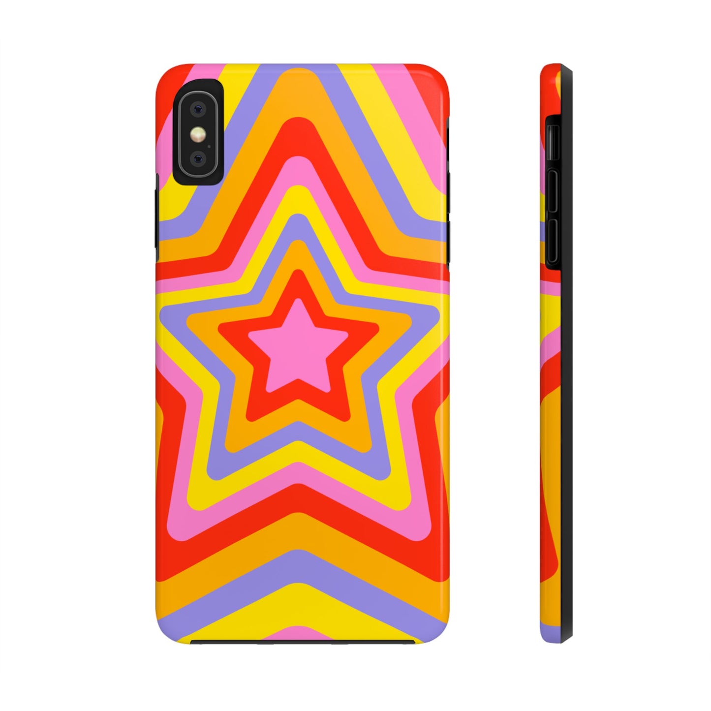 Colorful Star Pattern Tough Phone Cases | Durable Phone Cover, Unique Gifts, Trendy Accessories, Fun Tech Style