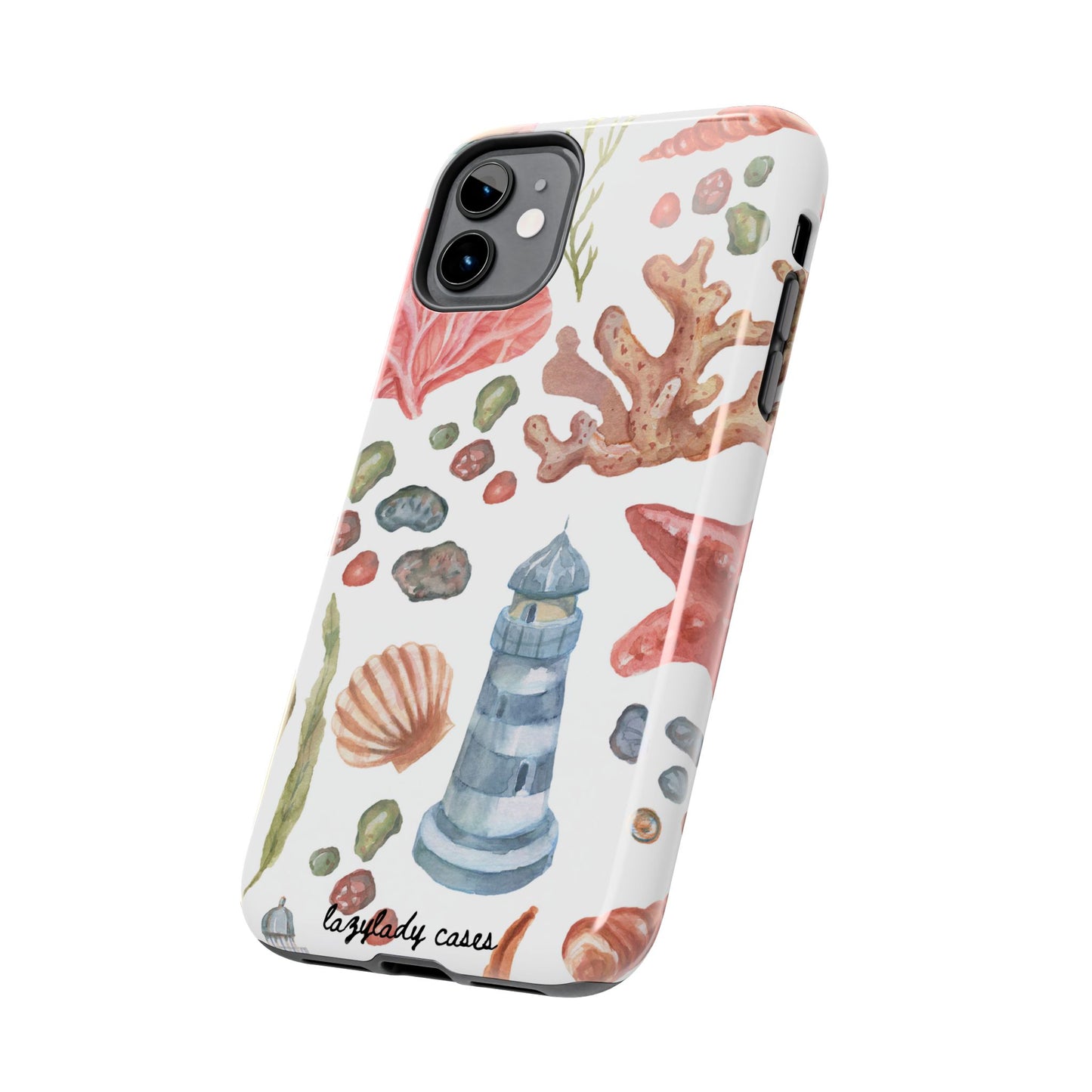 Coastal Art Tough Phone Cases - Stylish Beach Vibes with Lighthouse Design