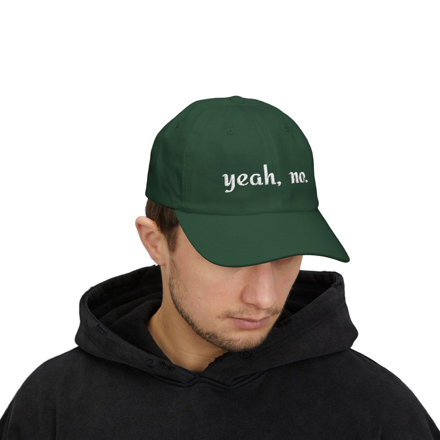 "yeah, no." Embroidered Casual Adjustable Hat