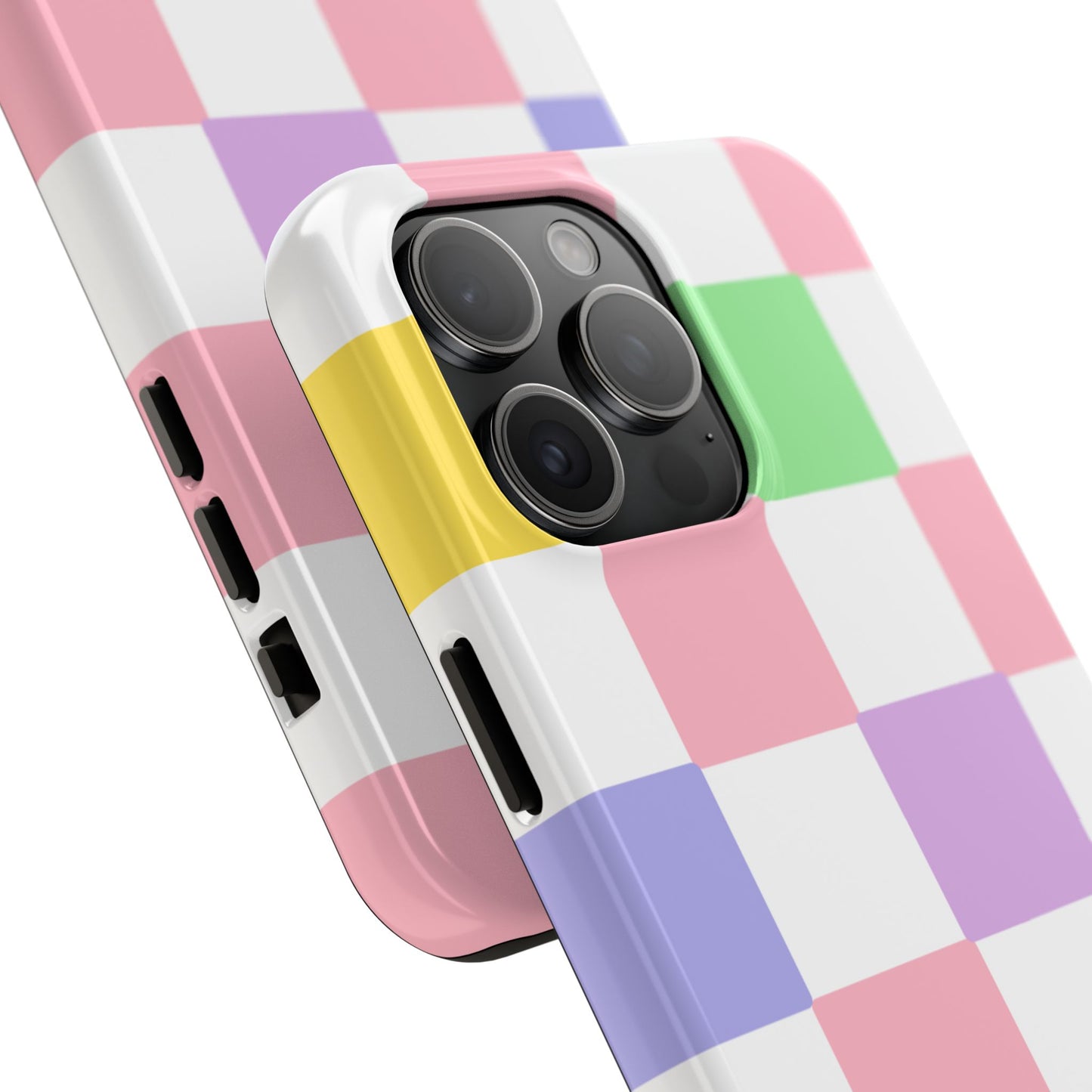 Colorful Checkerboard Tough Phone Case – Vibrant & Durable Protection