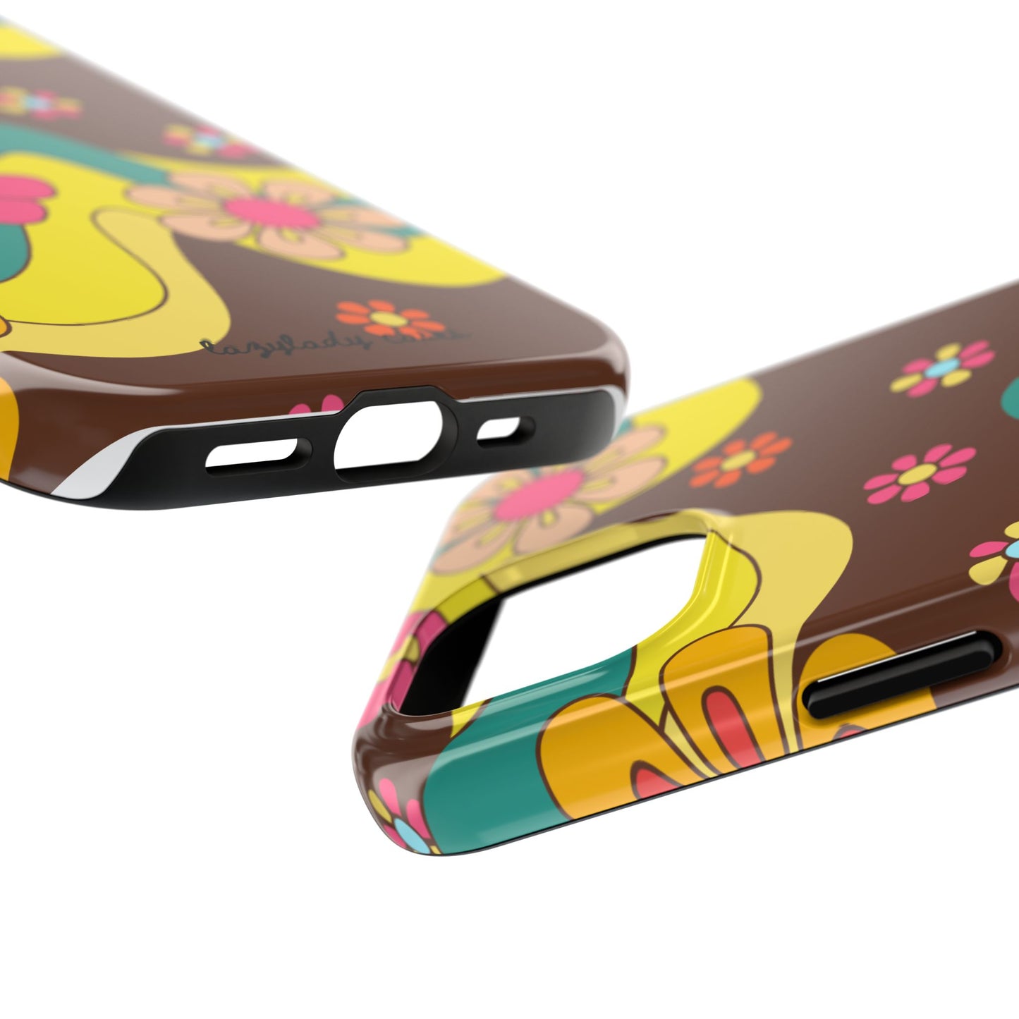 Retro Floral Tough Phone Case – Stylish and Durable Design