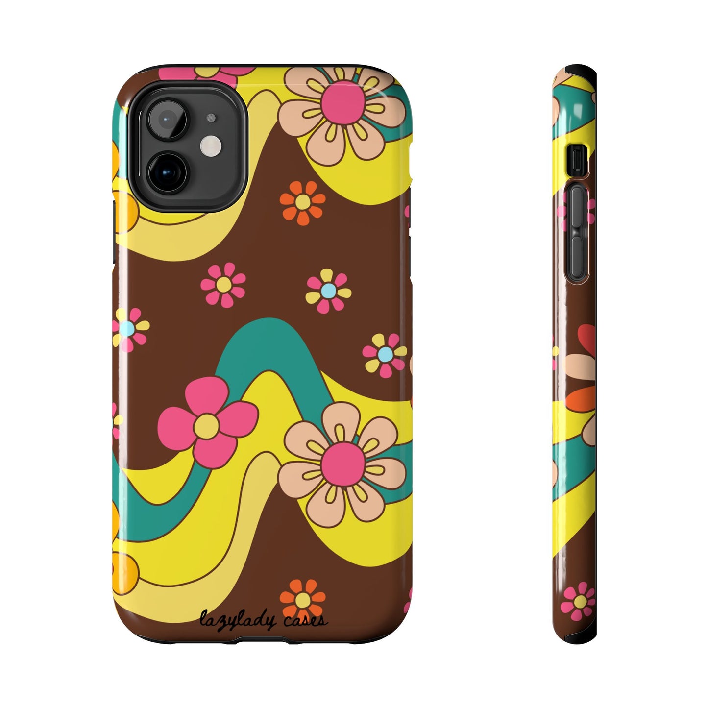 Retro Floral Tough Phone Case – Stylish and Durable Design