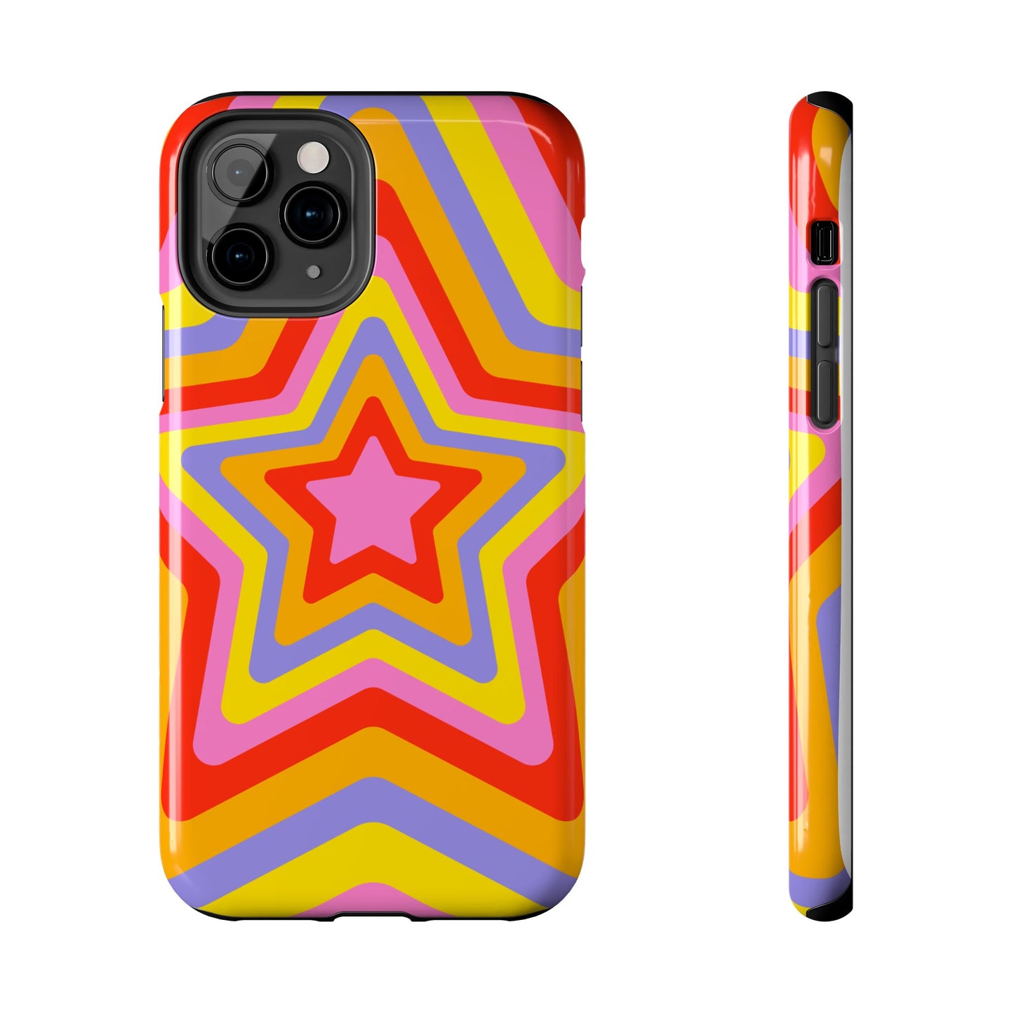 Colorful Star Pattern Tough Phone Cases | Durable Phone Cover, Unique Gifts, Trendy Accessories, Fun Tech Style