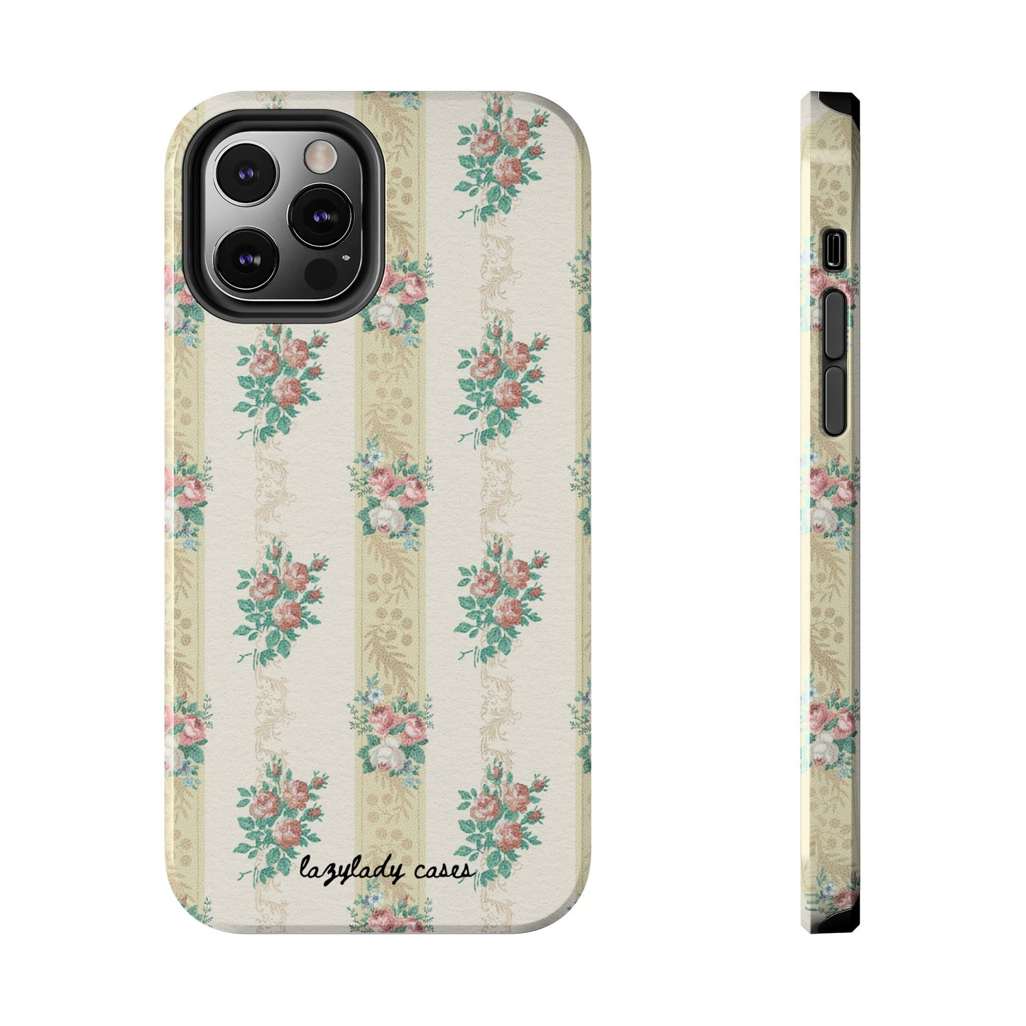 Elegant Floral Tough Phone Case - Vintage Inspired Design